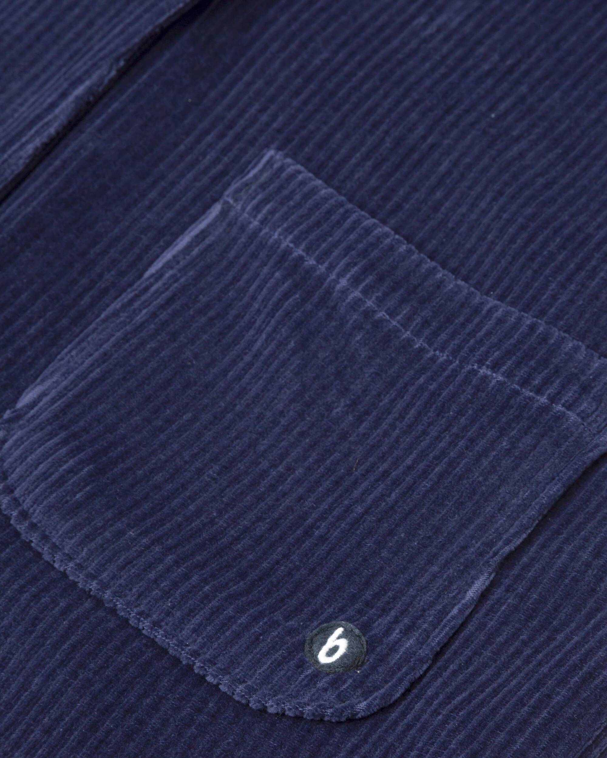 Blazer en velours côtelé bleu en coton 100% biologique de Brava Fabrics