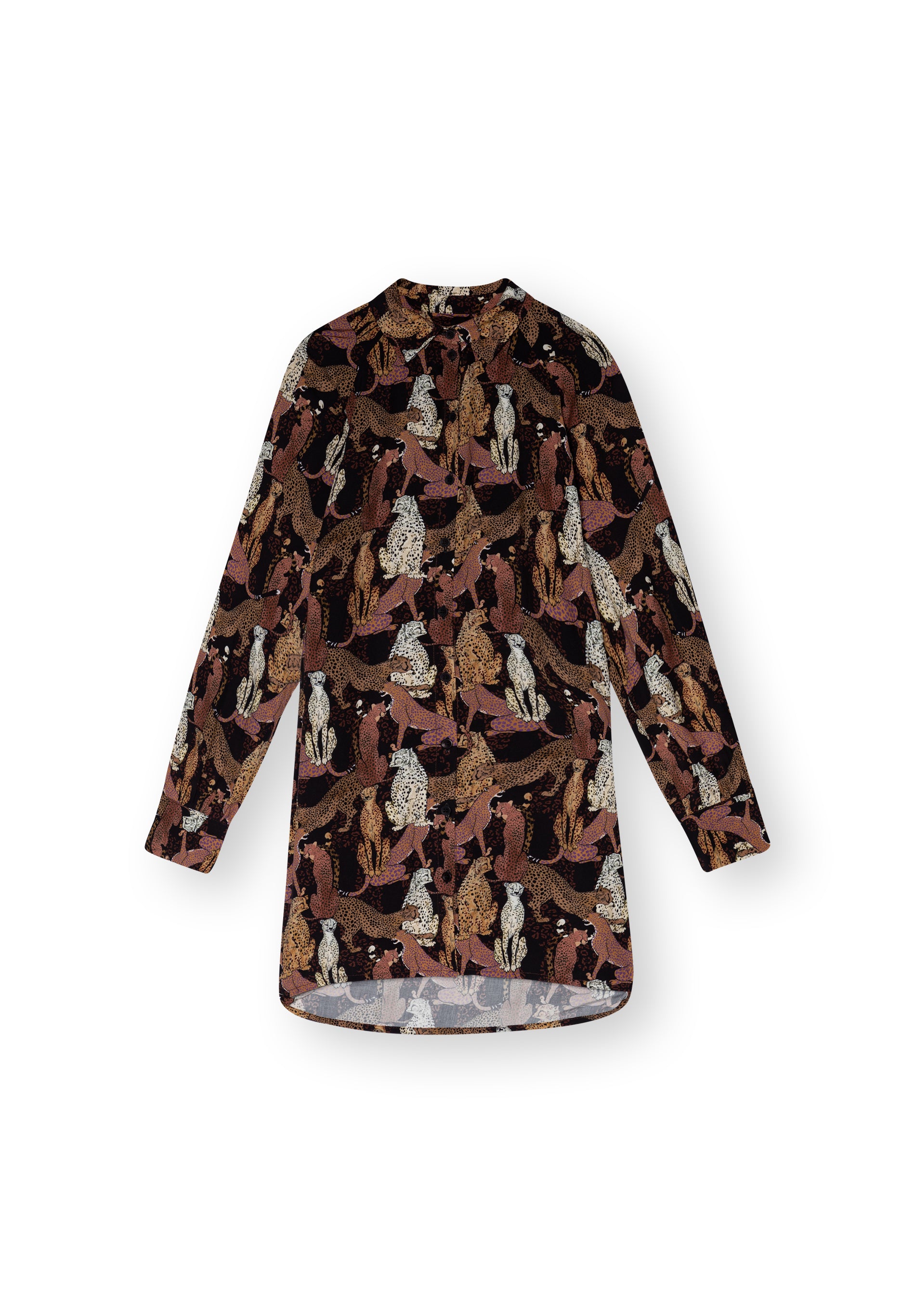 Long blouse TAPIRA in animal pattern by LOVJOI made from ECOVERO™
