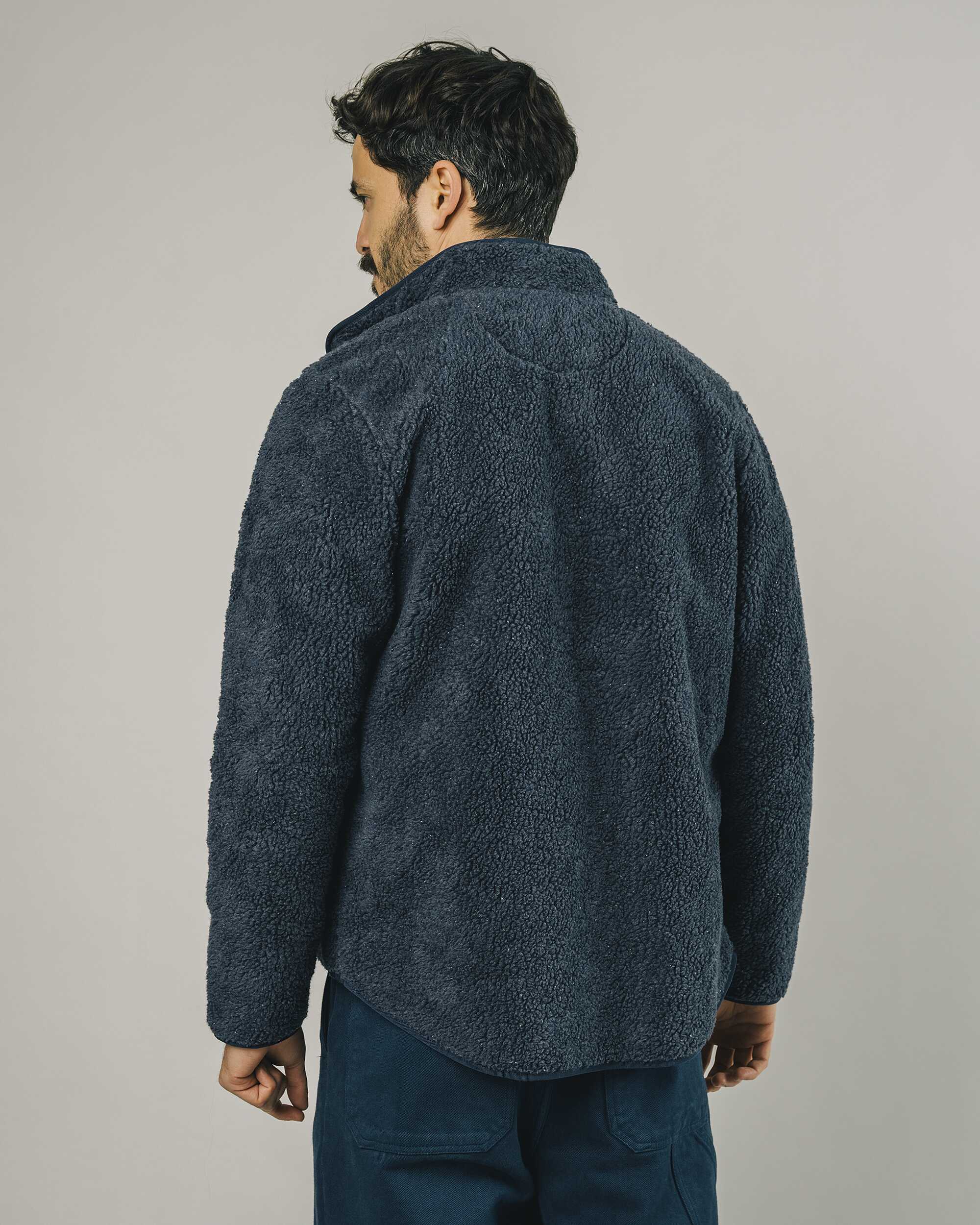 Fleece Jacke in Petrol - blau aus 100% Bio - Baumwolle von Brava Fabrics