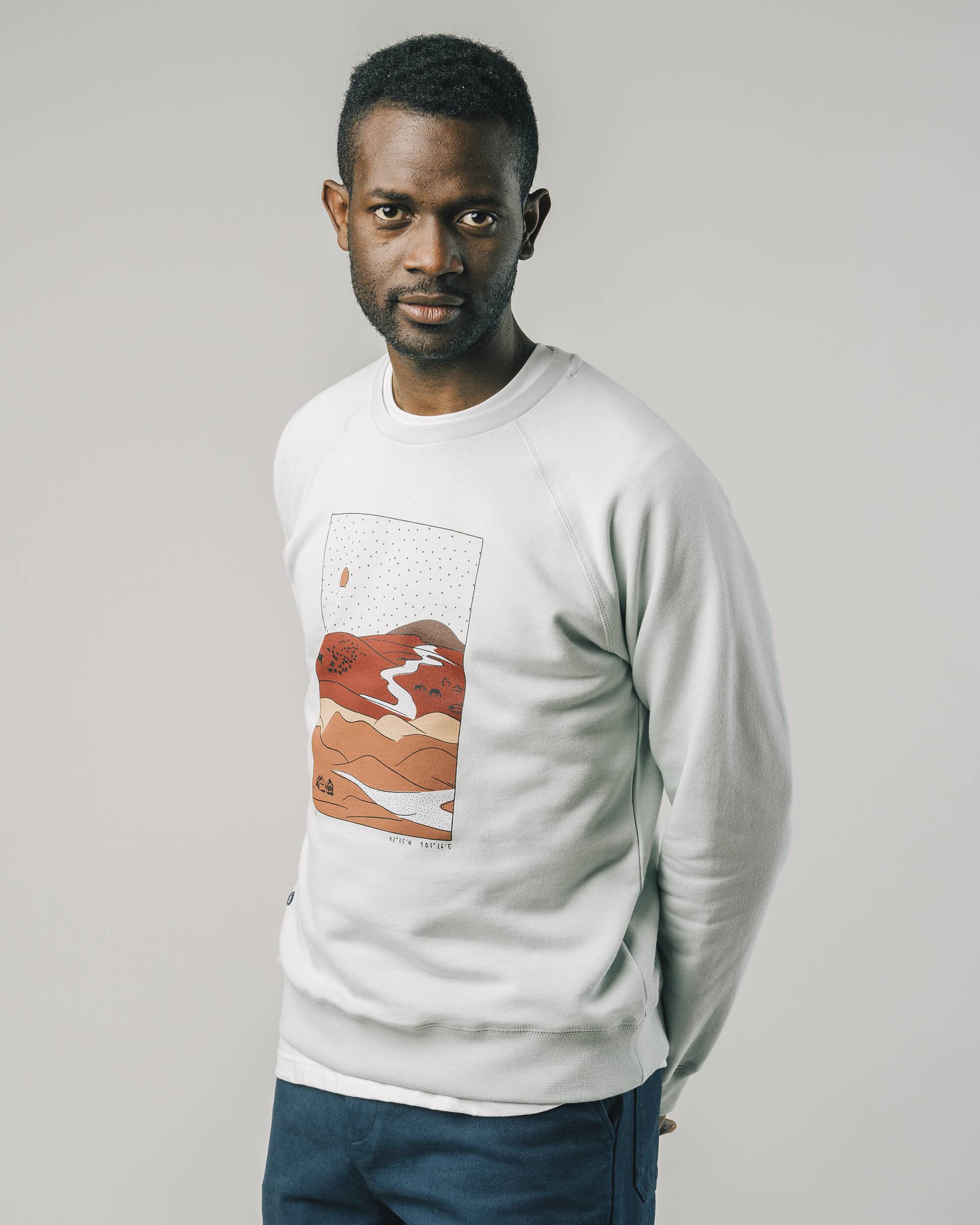 Sweatshirt "Gobi" in weiss aus 100% Bio - Baumwolle von Brava Fabrics