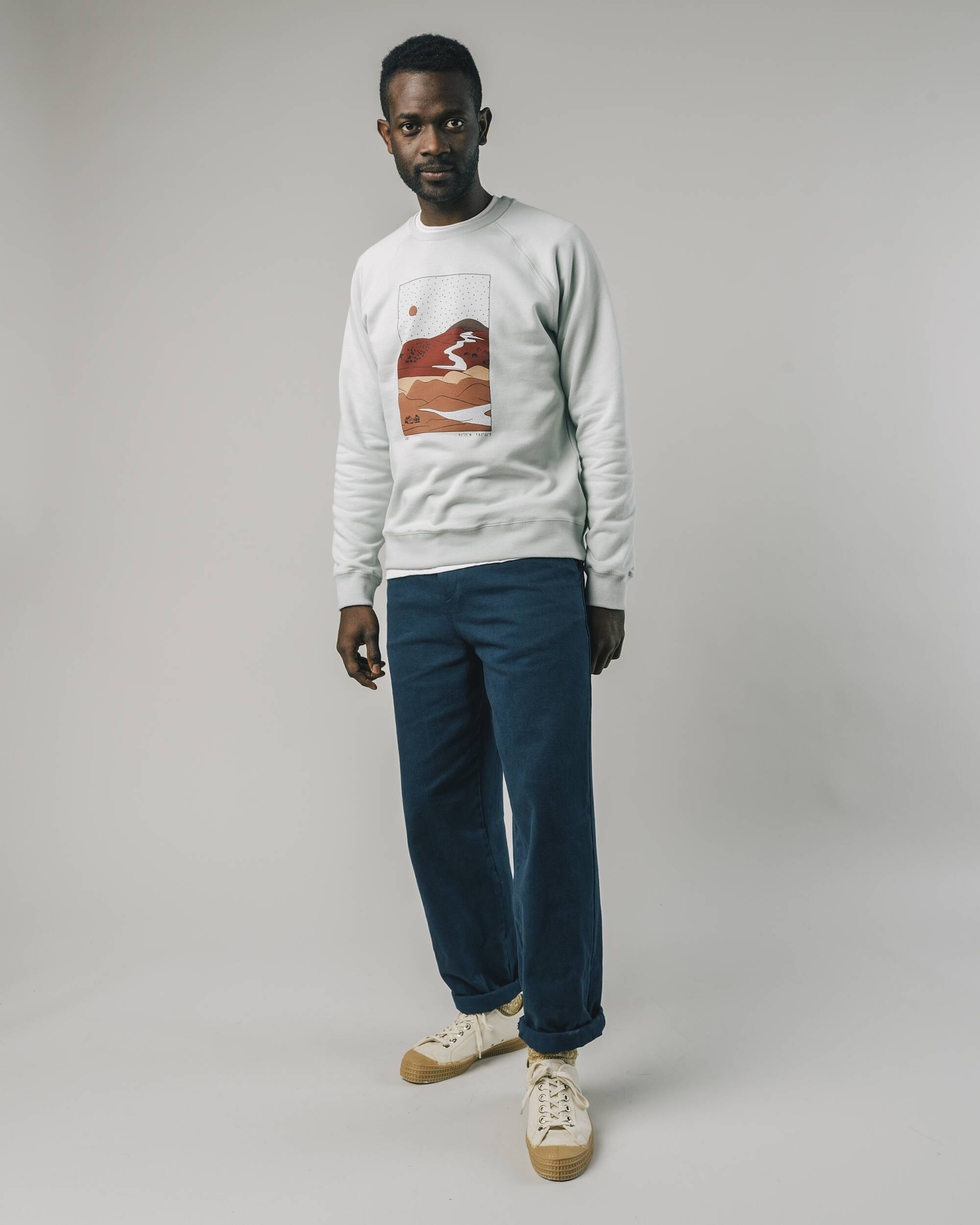 Sweatshirt "Gobi" in weiss aus 100% Bio - Baumwolle von Brava Fabrics