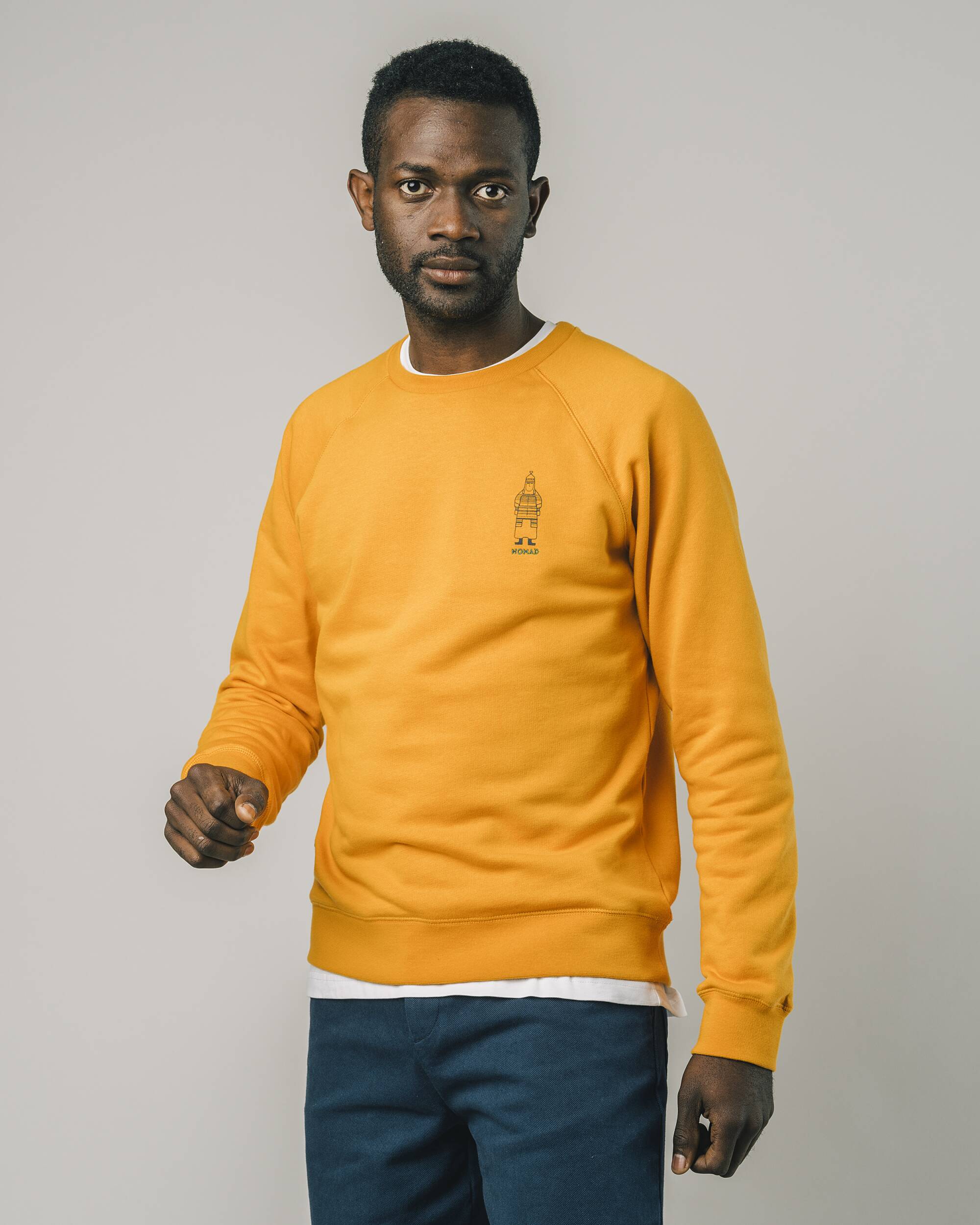 Sweat-shirt "The Guardian Desert Sun" jaune en coton 100% biologique de Brava Fabrics