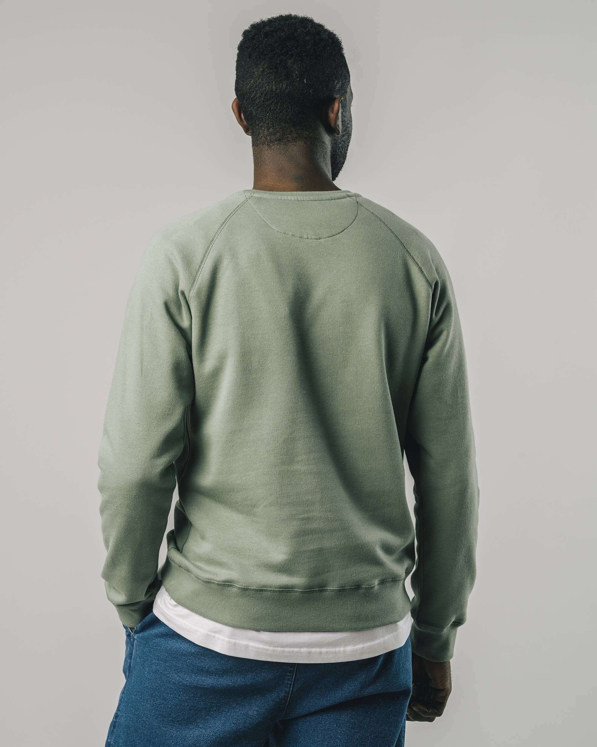 Sweatshirt "Twins" in green / kakhi made from 100% organic cotton from Brava Fabrics