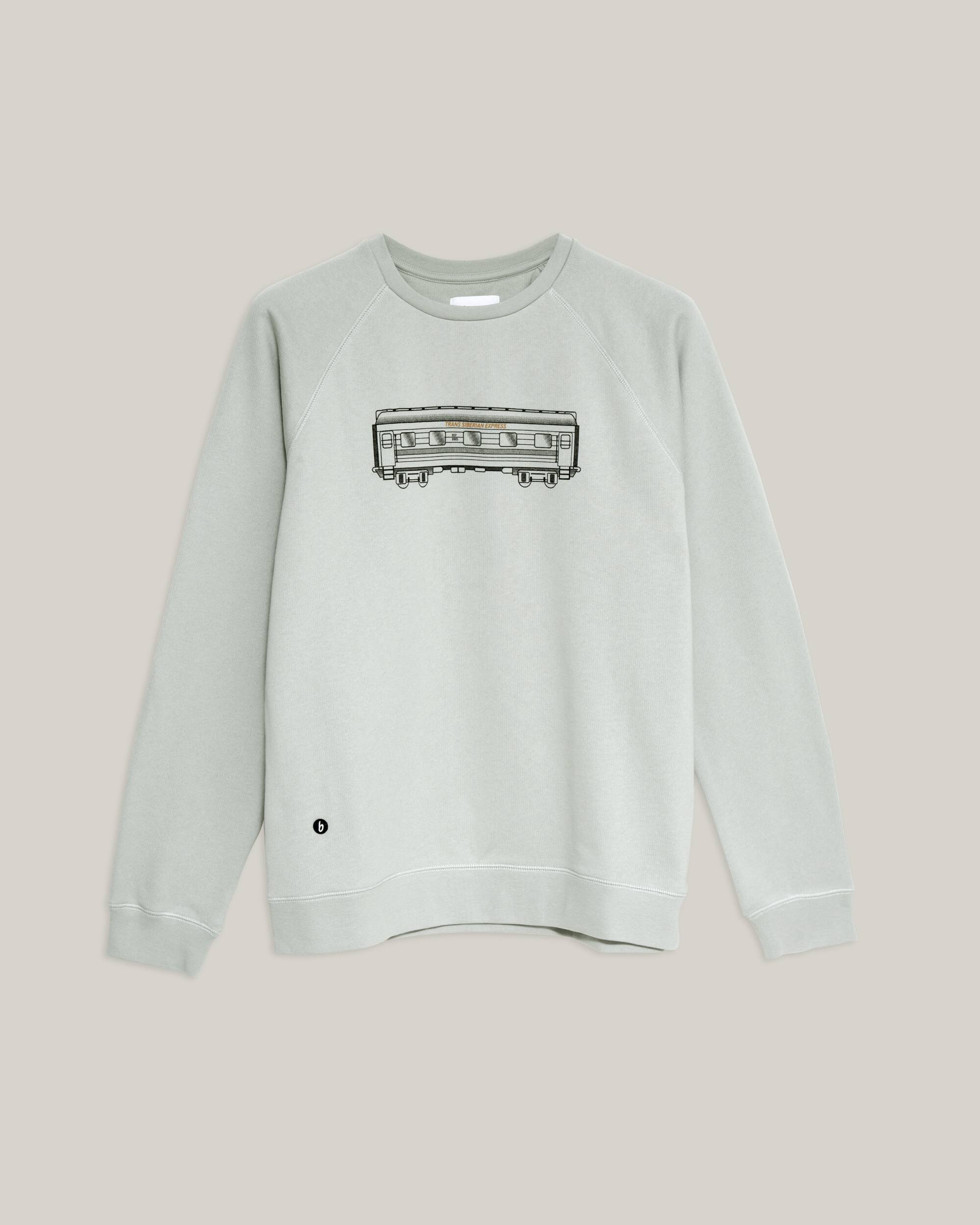 Sweat-shirt "Wagon" gris en coton 100% biologique de Brava Fabrics