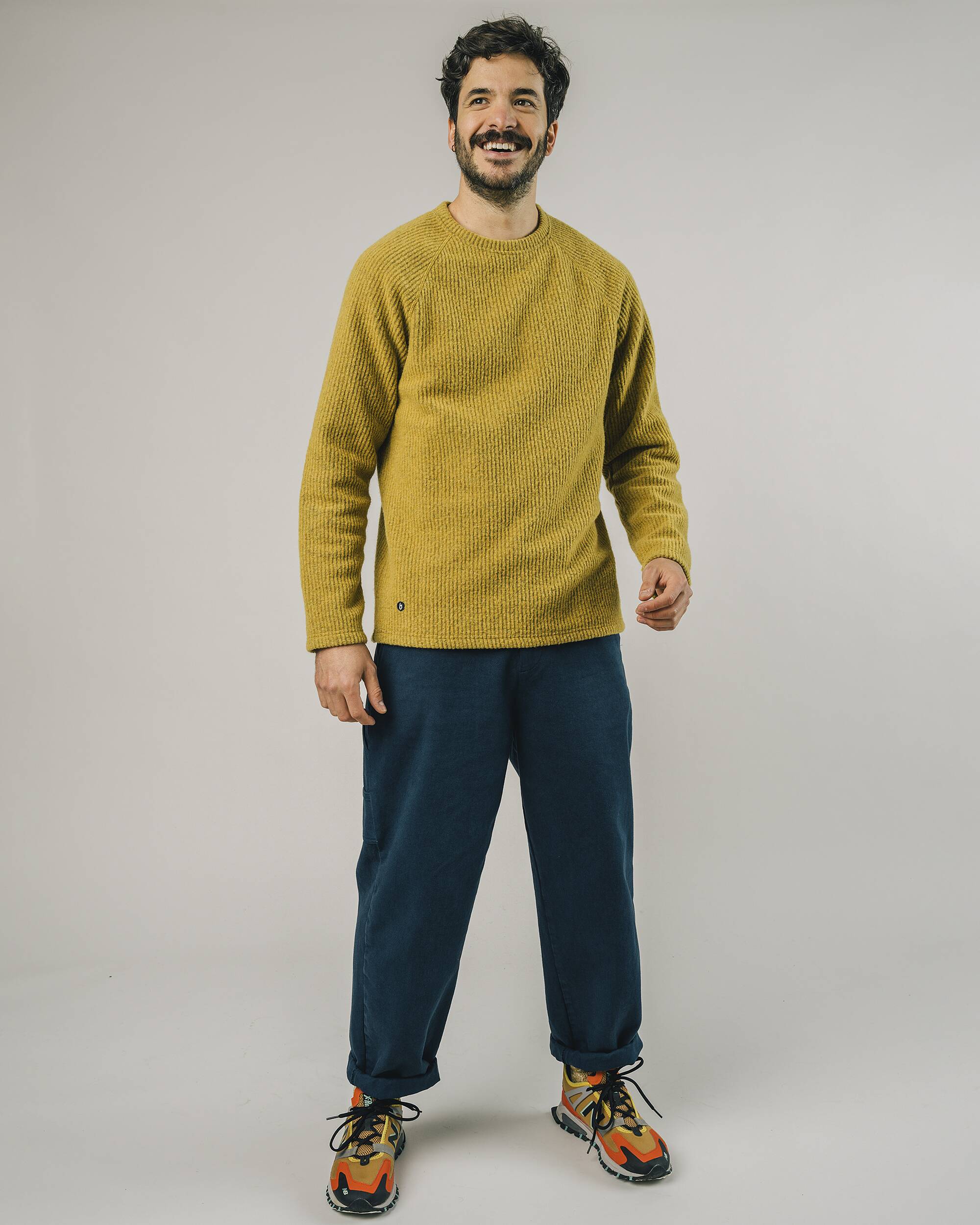 Oversized sweater in mustard - yellow made from recycled materials from Brava Fabrics