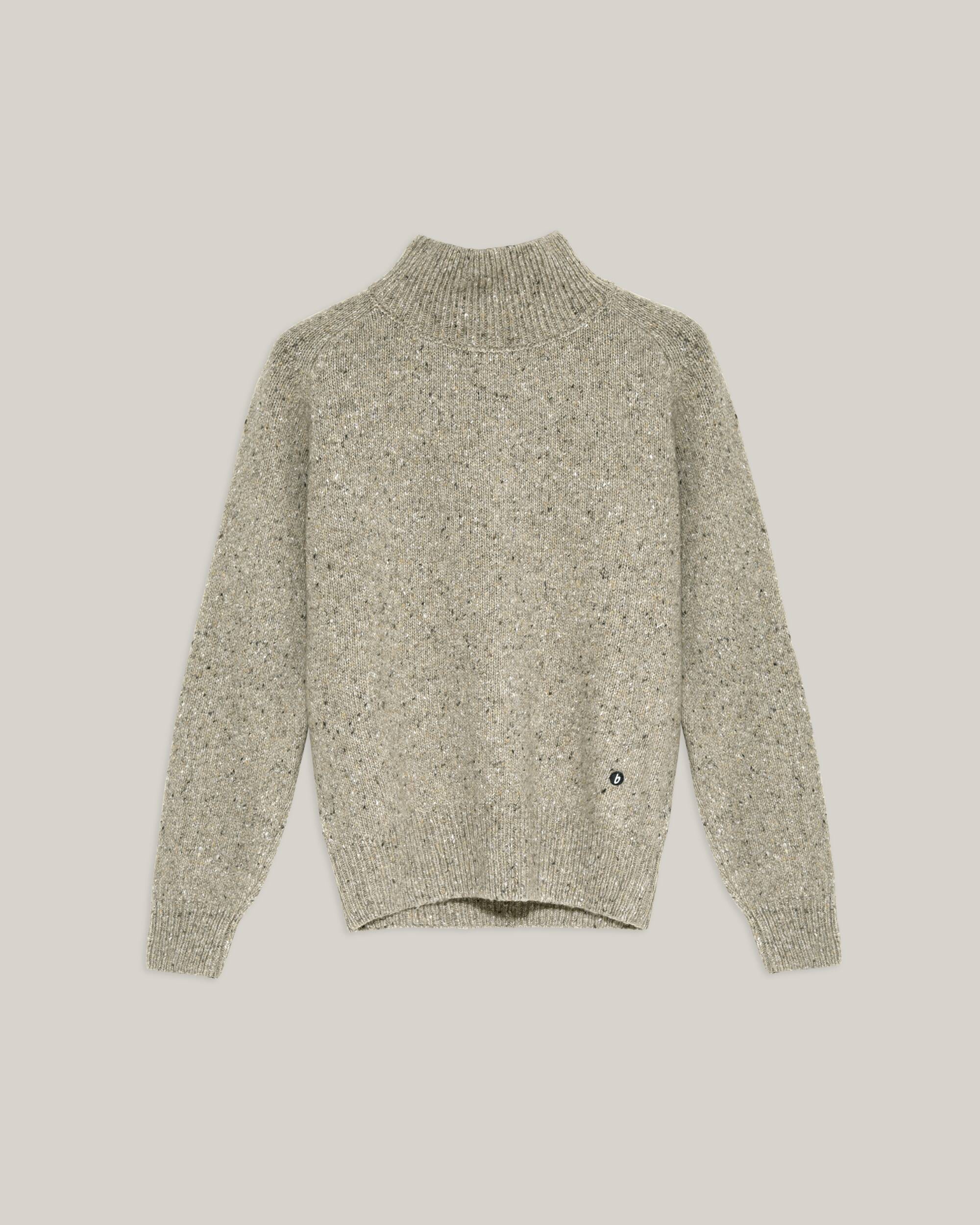 Turtleneck sweater "Perkins Neck" in off-white / beige made from recycled materials from Brava Fabrics