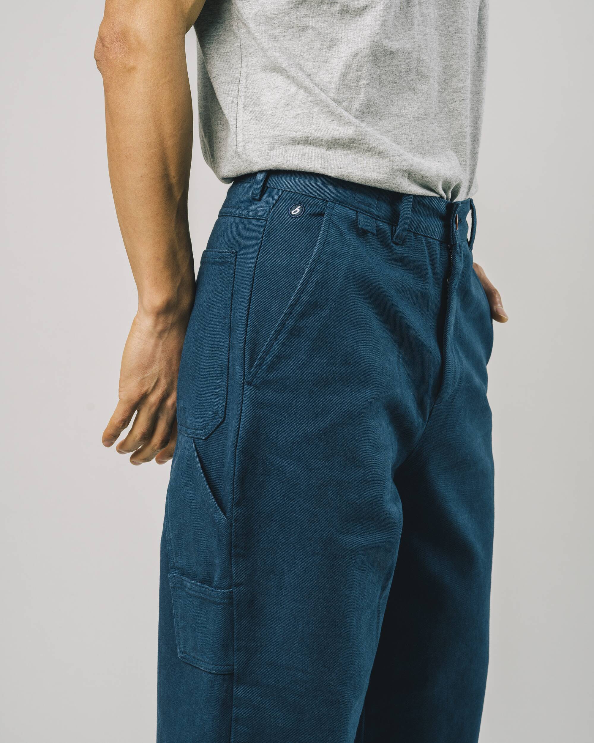 Oversized Workwear - Hose in Petrol - blau aus 100% Bio - Baumwolle von Brava Fabrics