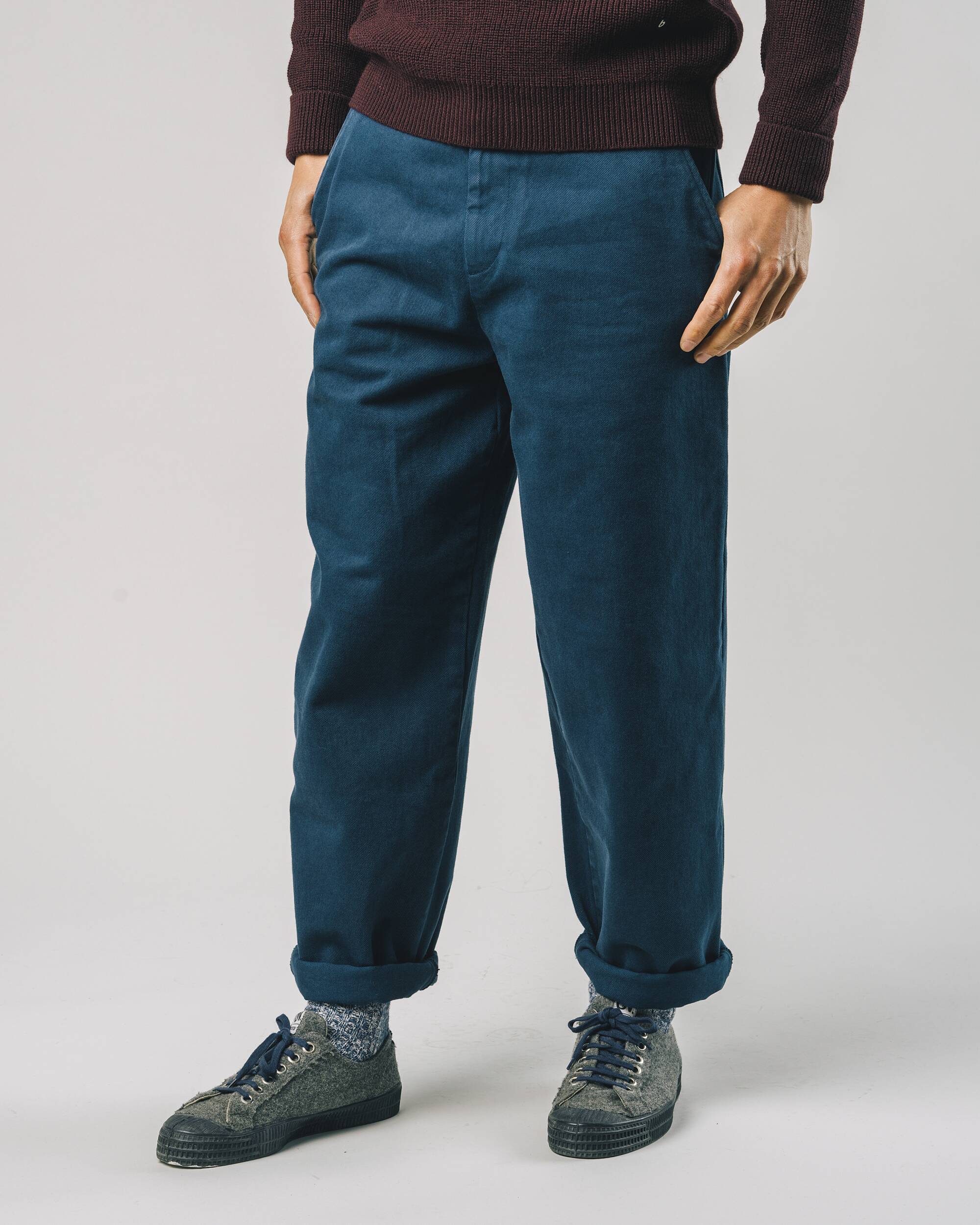 Oversized Workwear - Hose in Petrol - blau aus 100% Bio - Baumwolle von Brava Fabrics