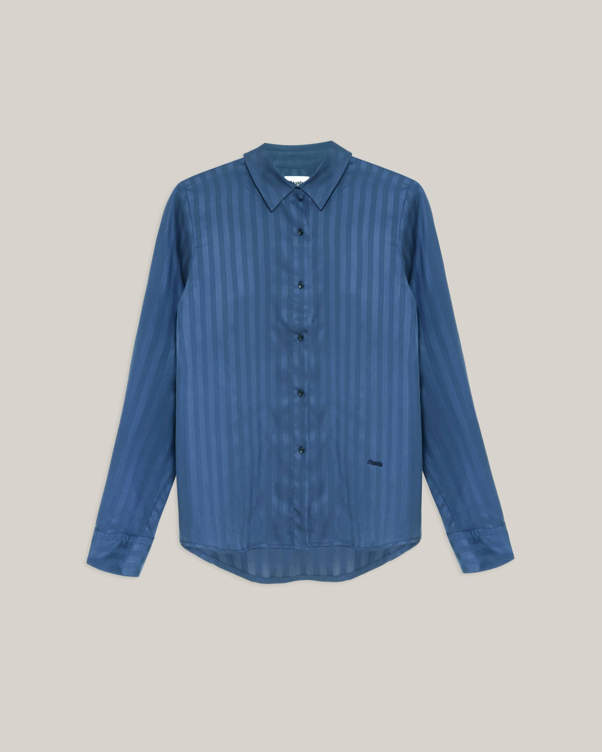 Blouse "Hidden Stripes" in navy - blue made of 100% Tencel® / Lyocell® from Brava Fabrics