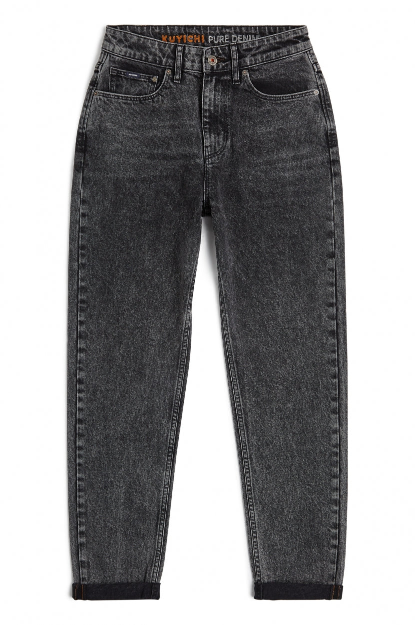 Jeans Nora Loose tapered Vintage in gray, loosely tailored made of organic and recycled cotton from Kuyichi
