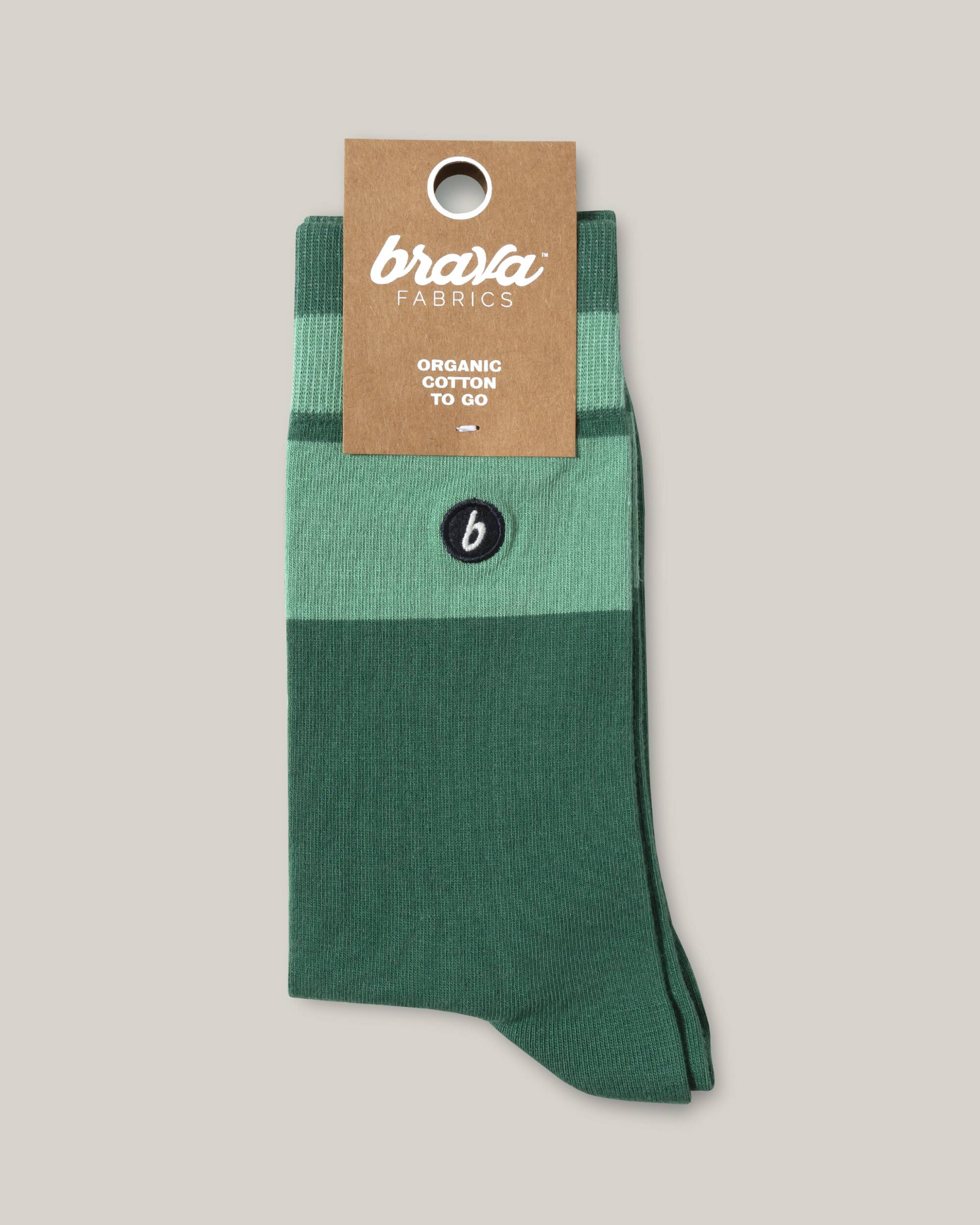 Socken in grün mit türkis aus 100% Bio - Baumwolle von Brava Fabrics