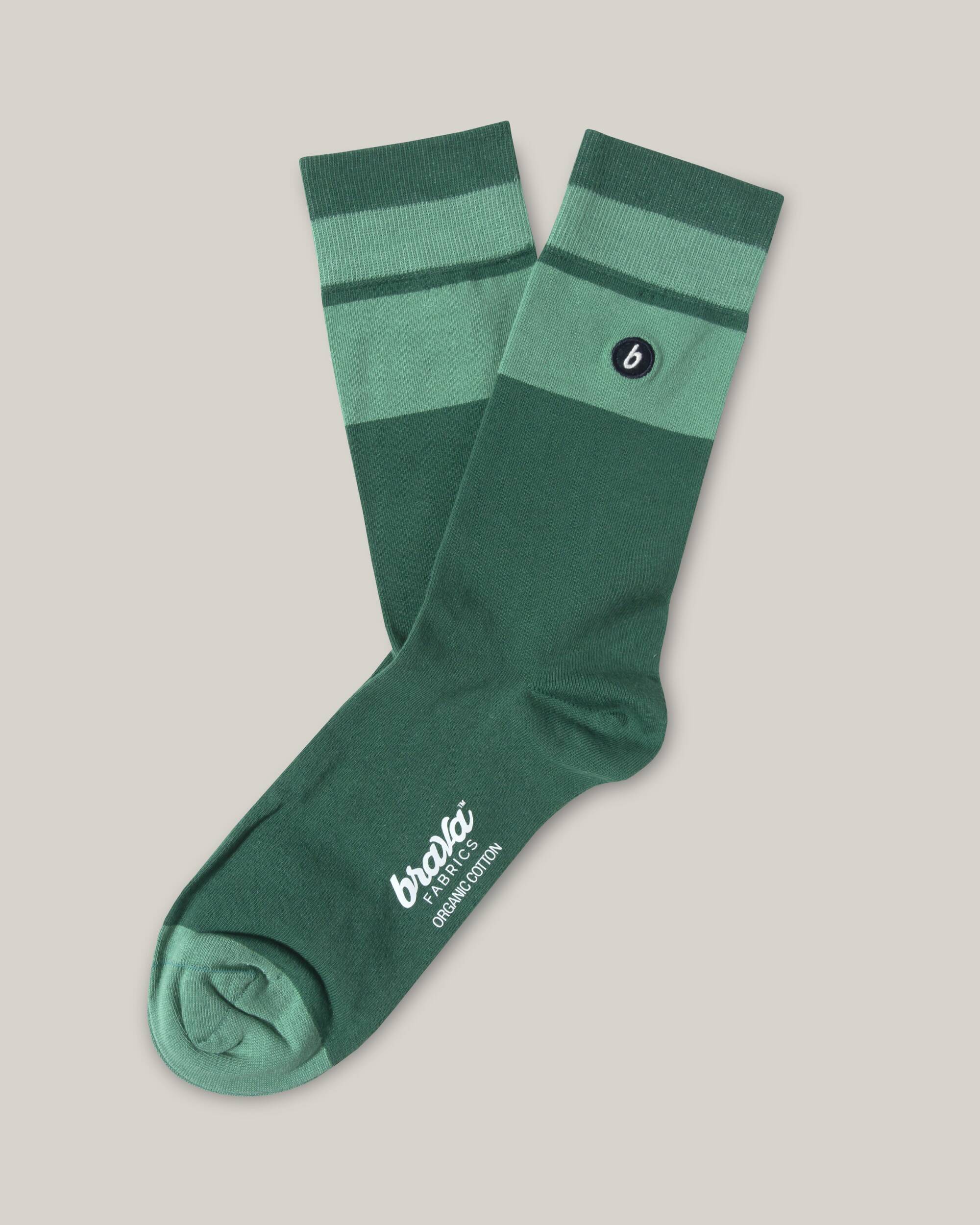 Socken in grün mit türkis aus 100% Bio - Baumwolle von Brava Fabrics