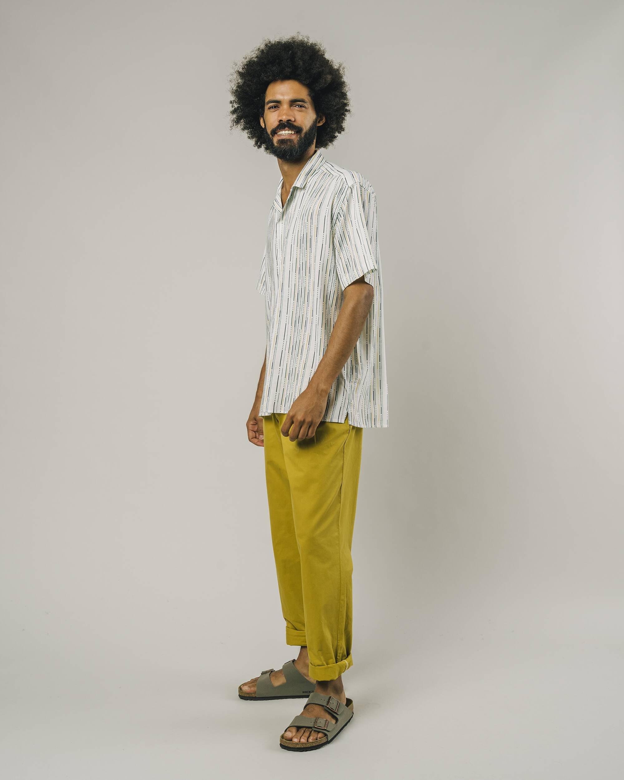 Buntes, kurzärmliges Hemd Stripes Aloha aus Viskose von Brava Fabrics