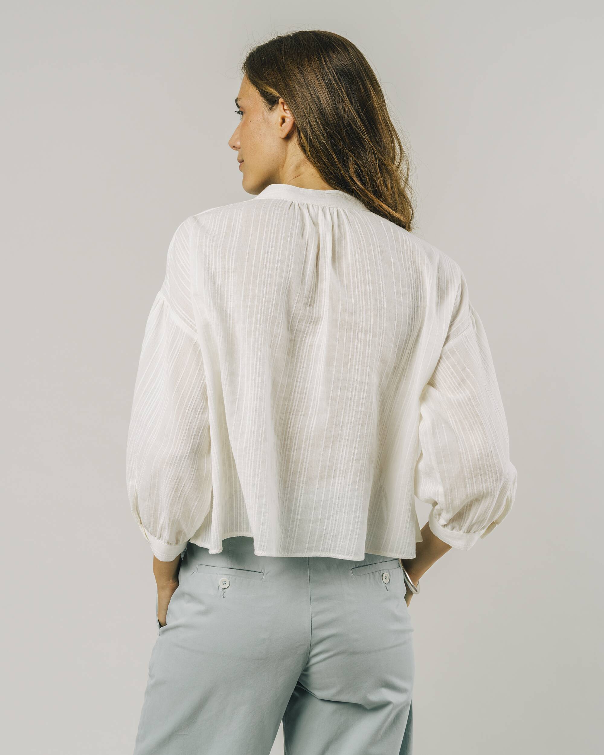 Weisse Bluse Boho aus Bio-Baumwolle von Brava Fabrics