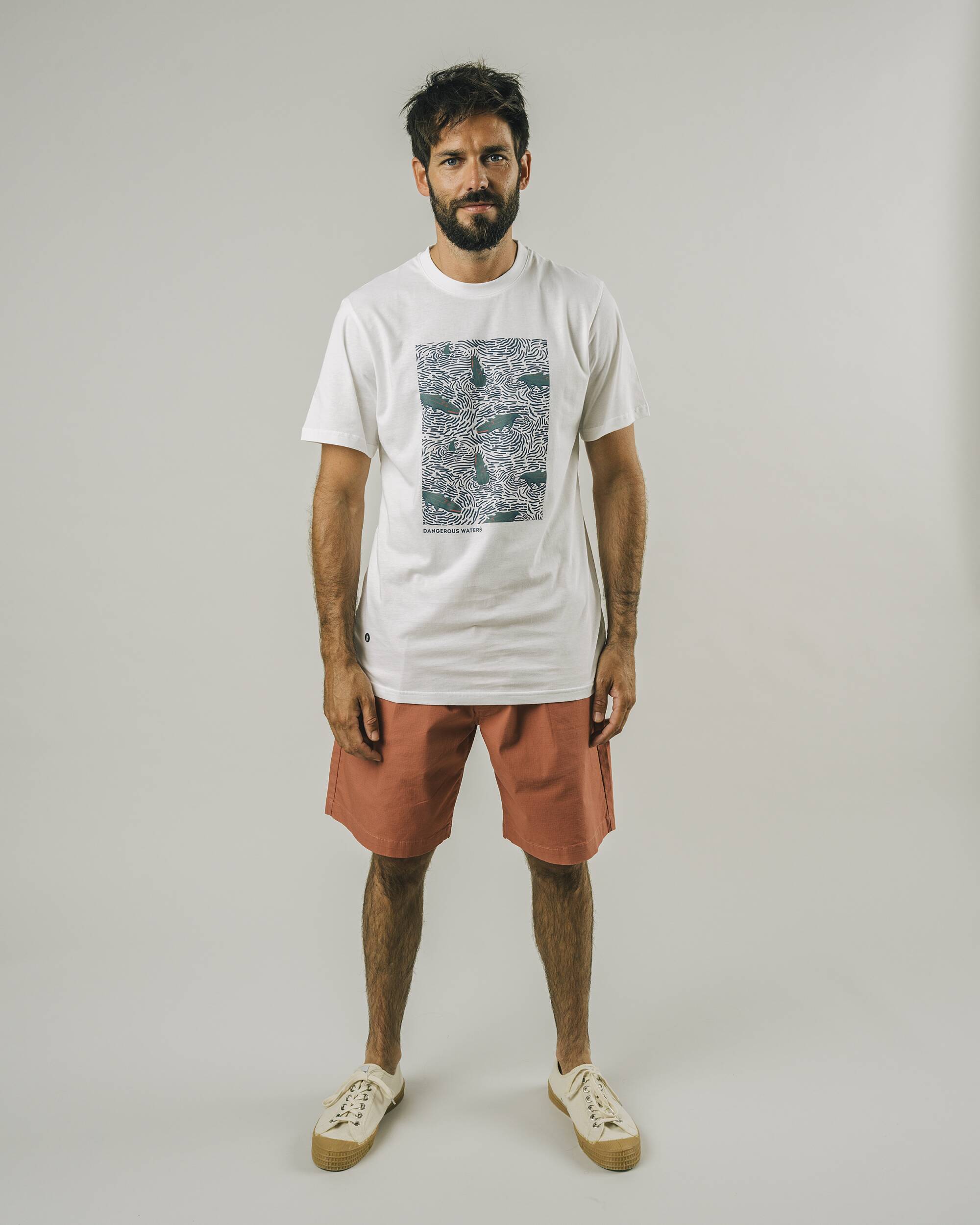 White, printed Crocodile T-shirt made from 100% organic cotton from Brava Fabrics