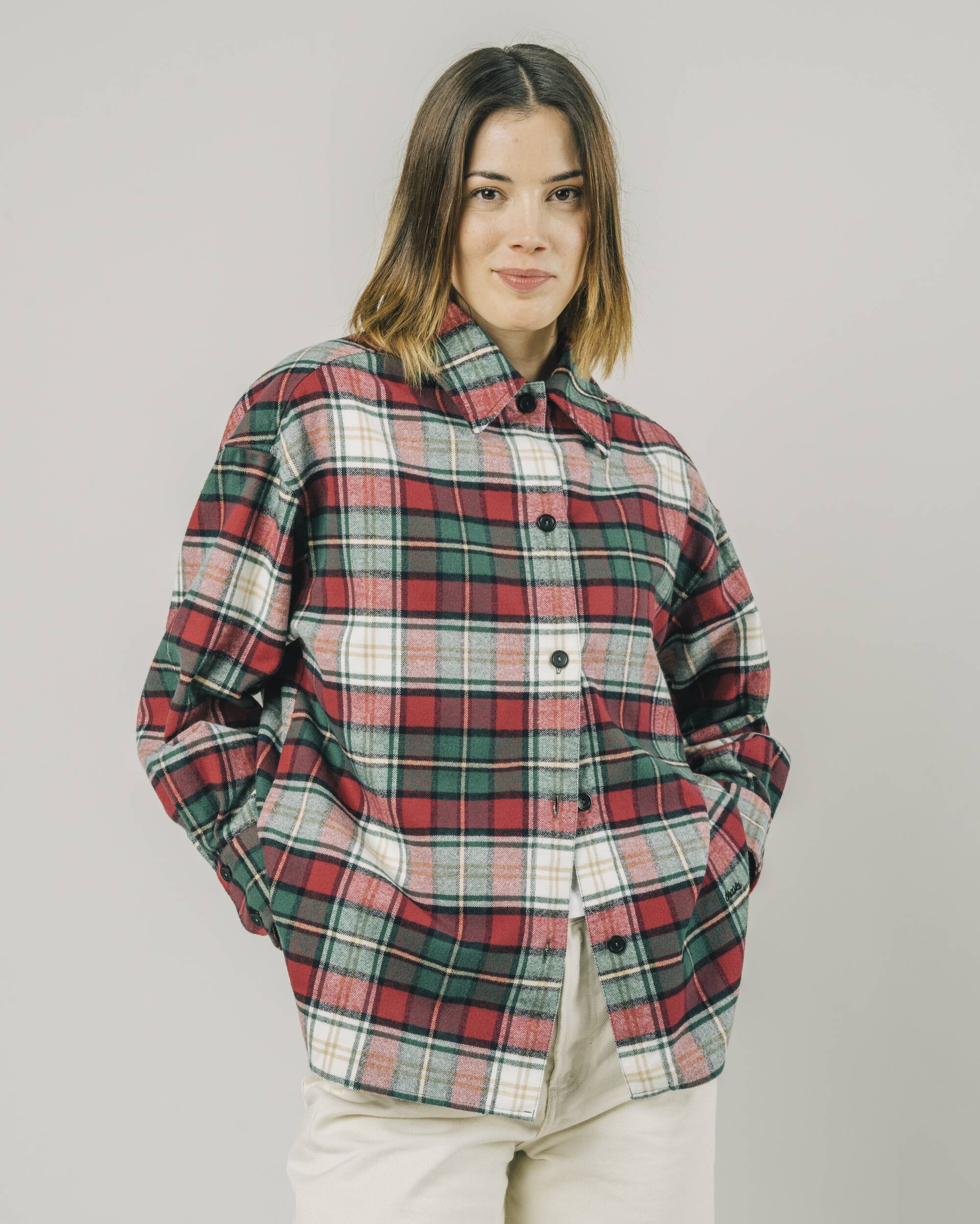 Buntes, kariertes, langärmliges Hemd Check aus 100% Bio-Baumwolle von Brava Fabrics