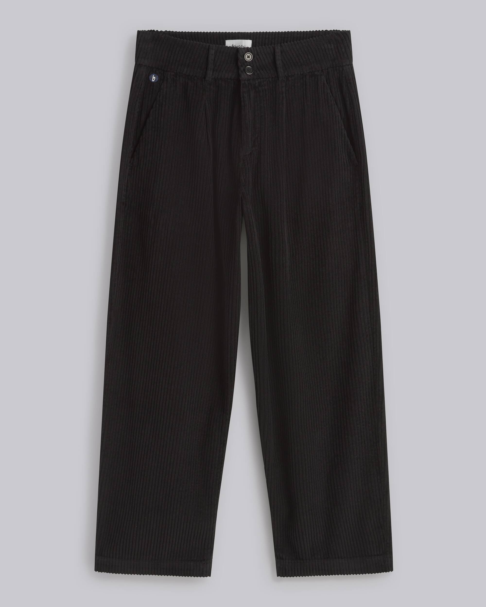 Corduroy Pleated Pants Black