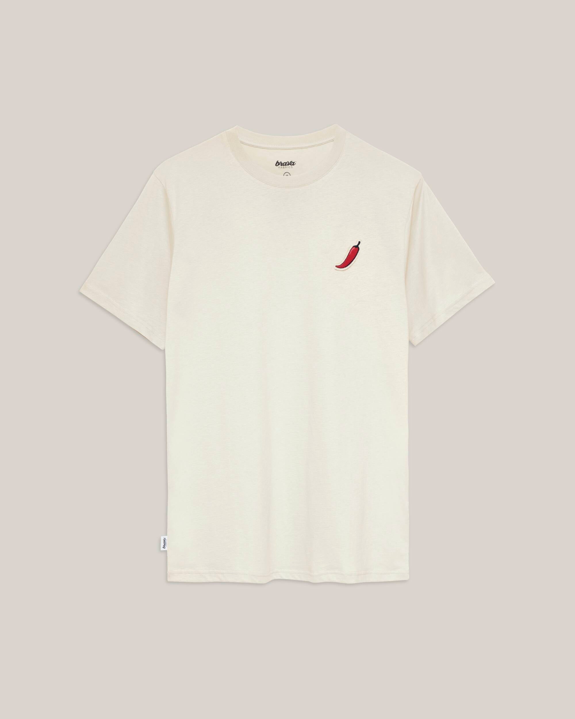 Beige T-shirt Red Chilli made from 100% organic cotton from Brava Fabrics