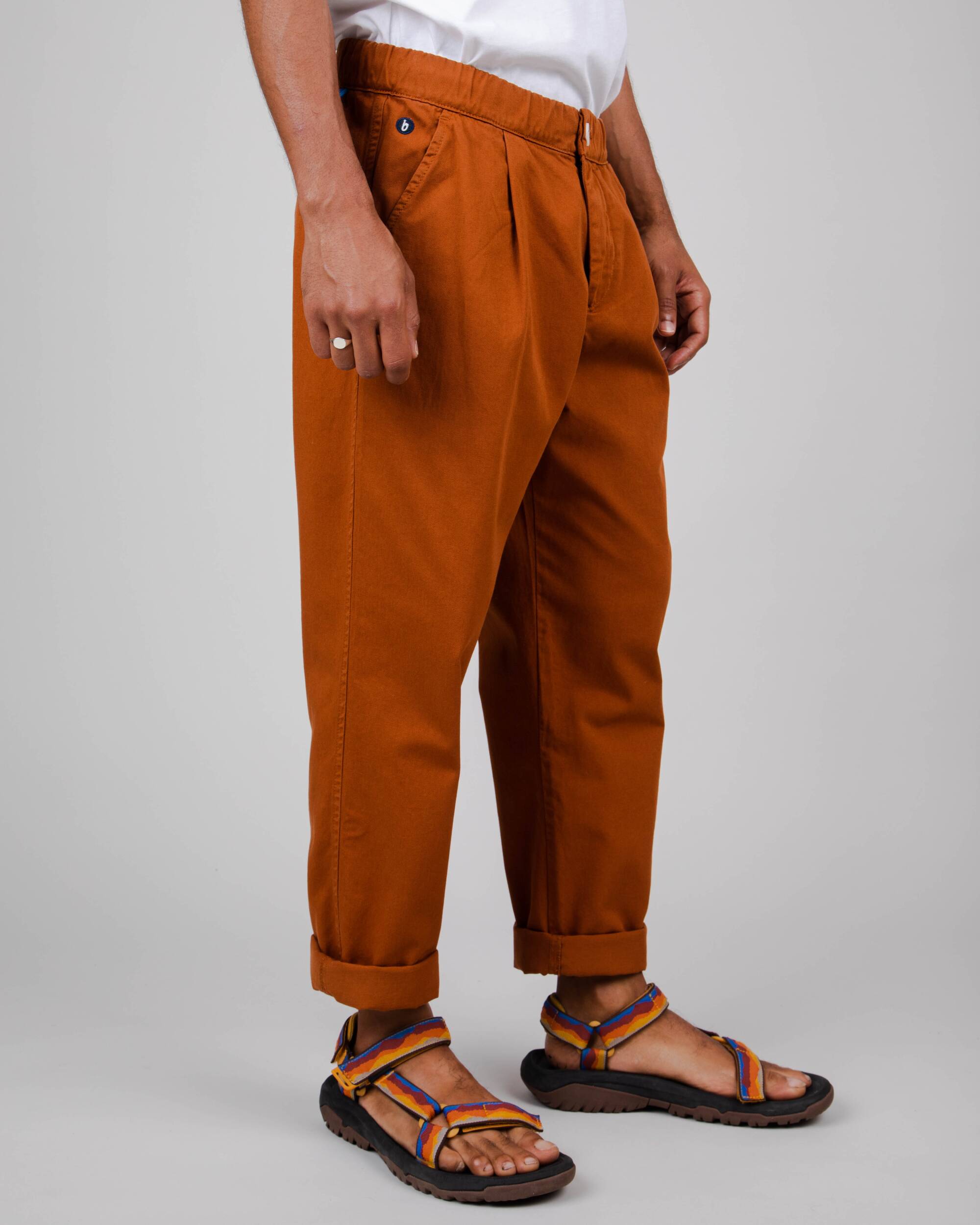 Dark orange Comfort chino trousers made of organic cotton from Brava Fabrics