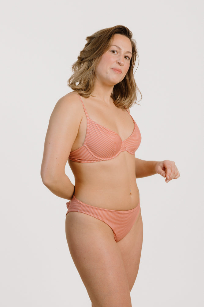 Pink bikini top OLEA made from recycled polyamide from PURA Clothing