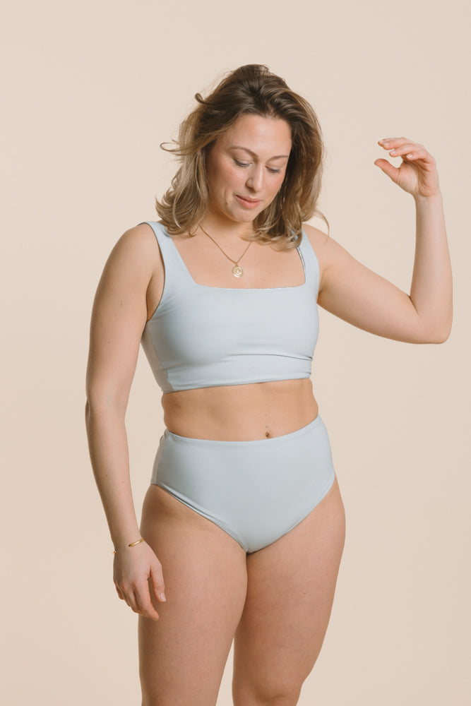 Grey-blue top RIVIERA made from recycled polyamide from PURA Clothing