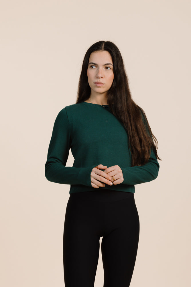 Grüner Pullover MAYA aus Bio-Baumwolle von PURA Clothing