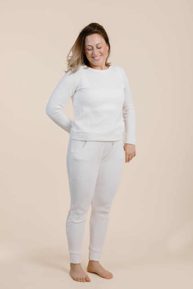 Pantalon UMA blanc en coton 100% biologique de PURA Clothing
