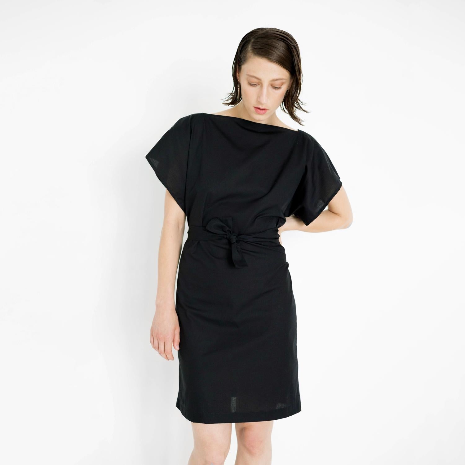Light summer dress in black made from organic cotton