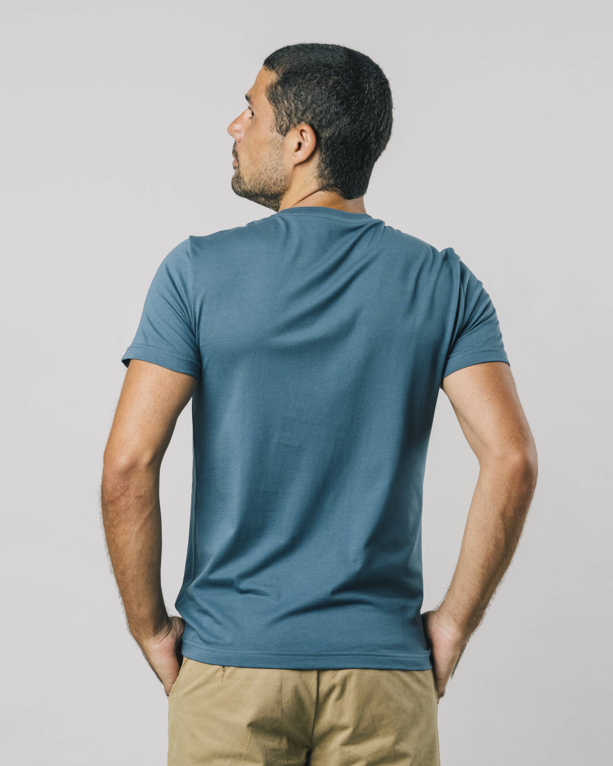 T-shirt Fugu emblématique bleu avec un canard décontracté en coton 100% biologique de Brava Fabrics