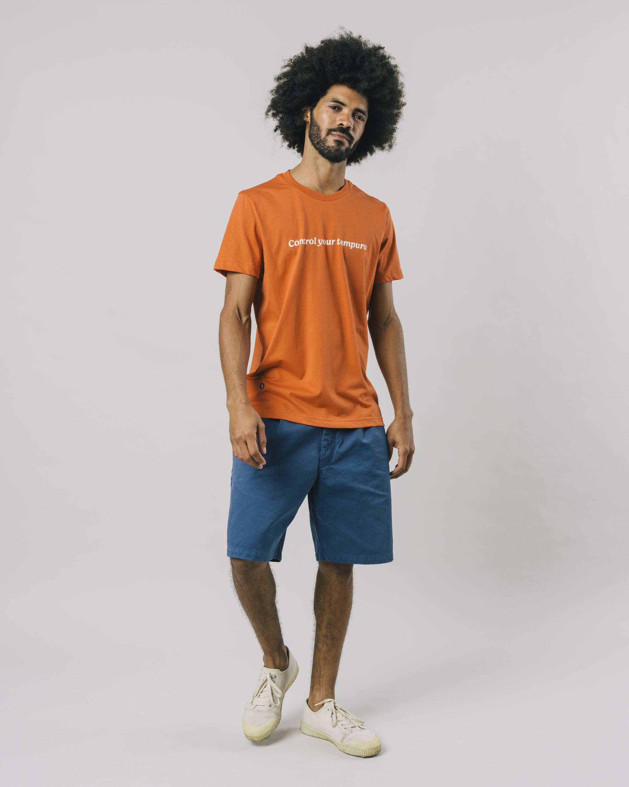 Oranges T-Shirt Control your Tempura aus Bio-Baumwolle von Brava Fabrics
