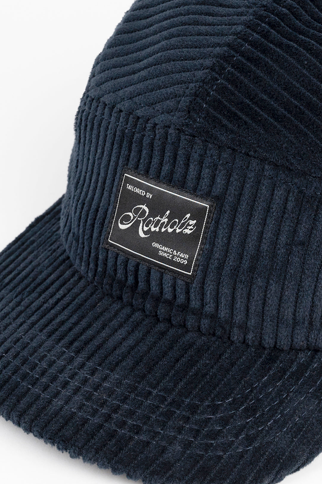Dark blue cord cap 5-panel made of 100% organic cotton from Rotholz