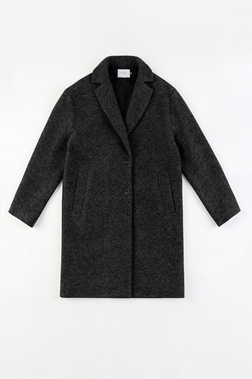 Coat organic wool blend - anthracite