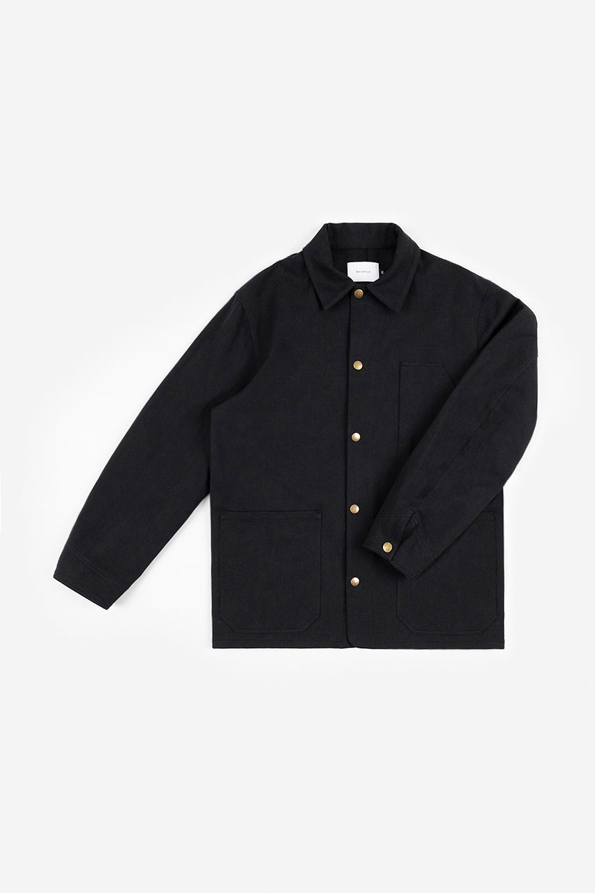 Black, lightweight jacket made from 100% organic cotton from Rotholz