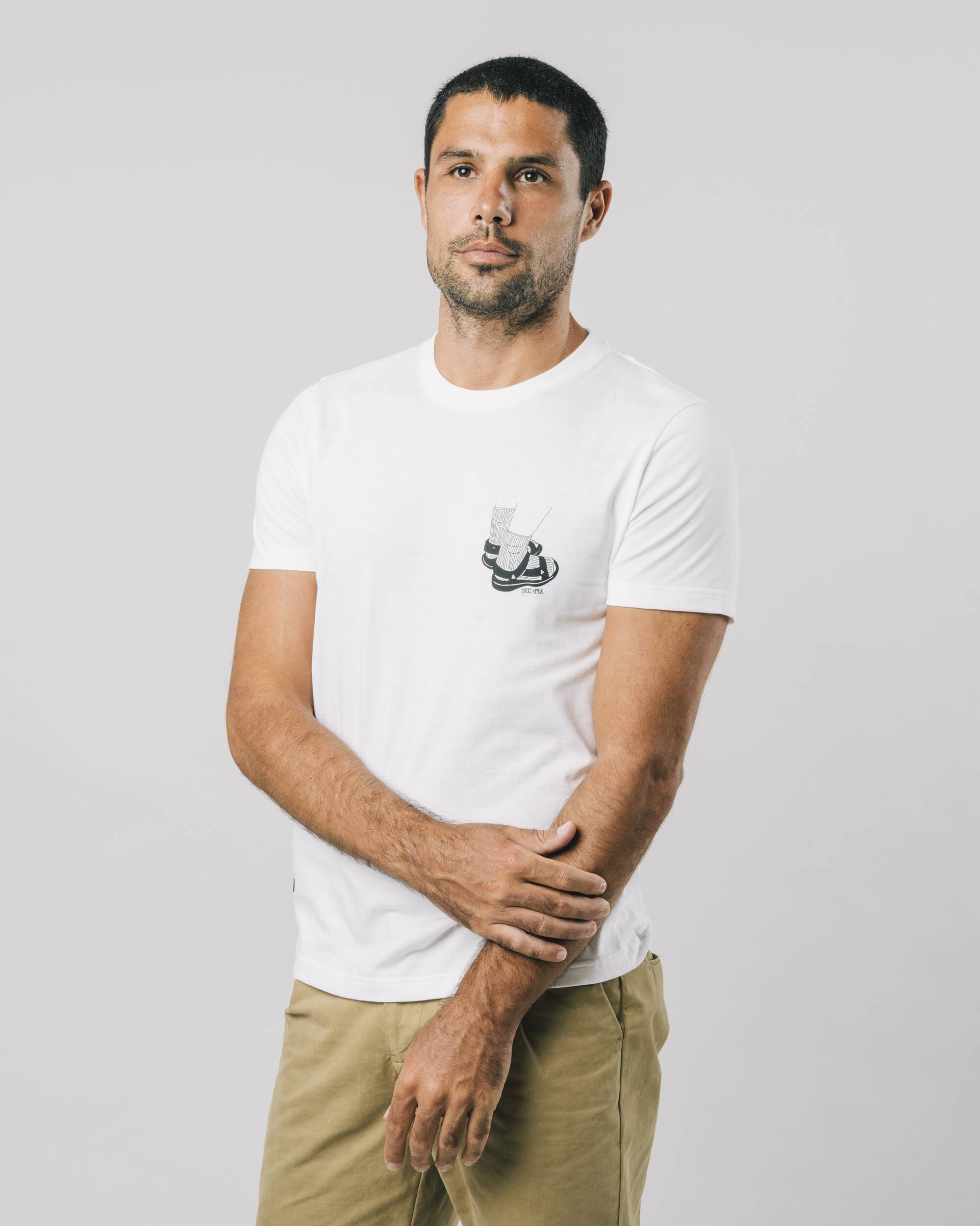 Weisses T-Shirt Socks Appeal aus 100% Bio-Baumwolle von Brava Fabrics