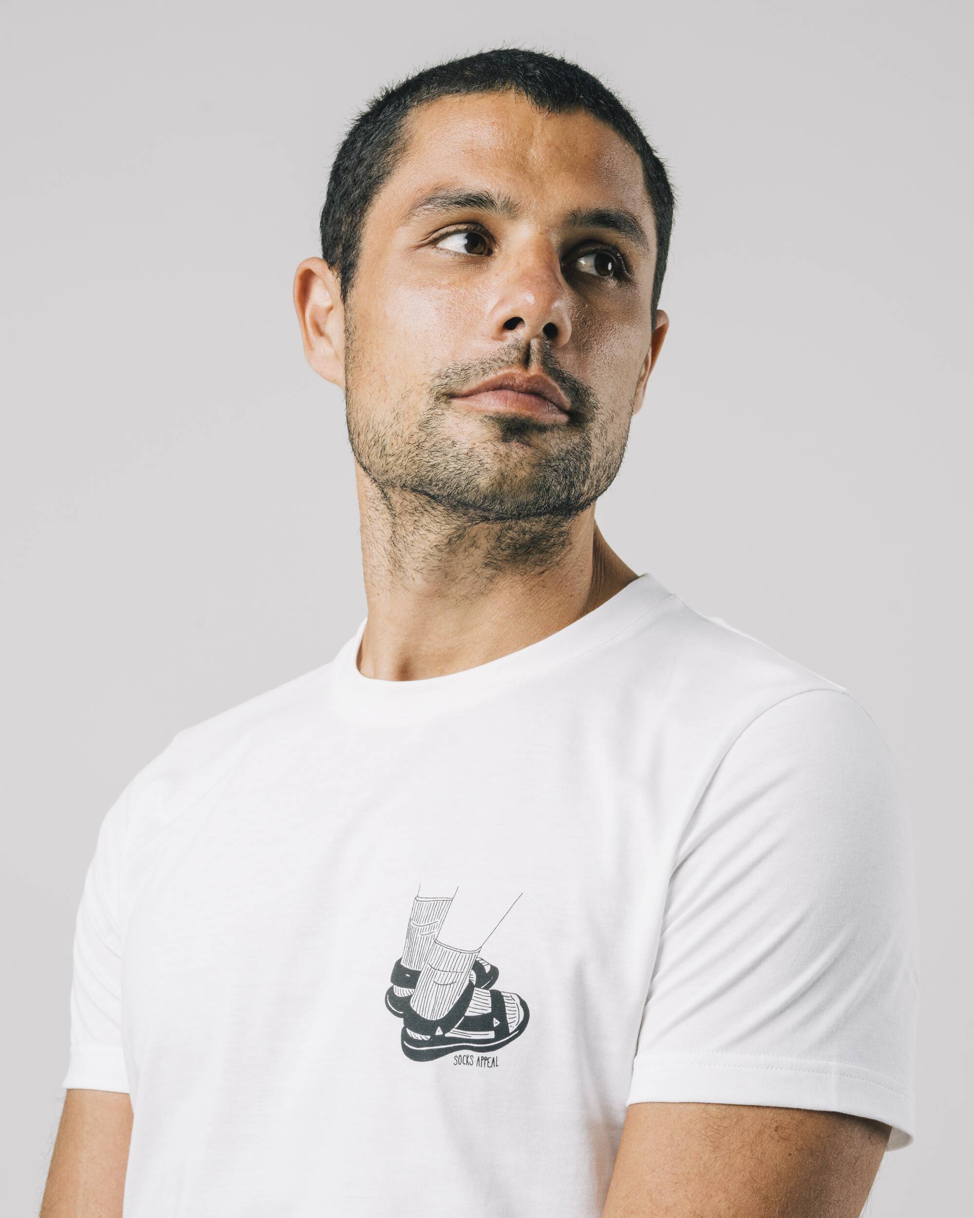 T-shirt blanc chaussettes Appeal en coton 100% biologique de Brava Fabrics