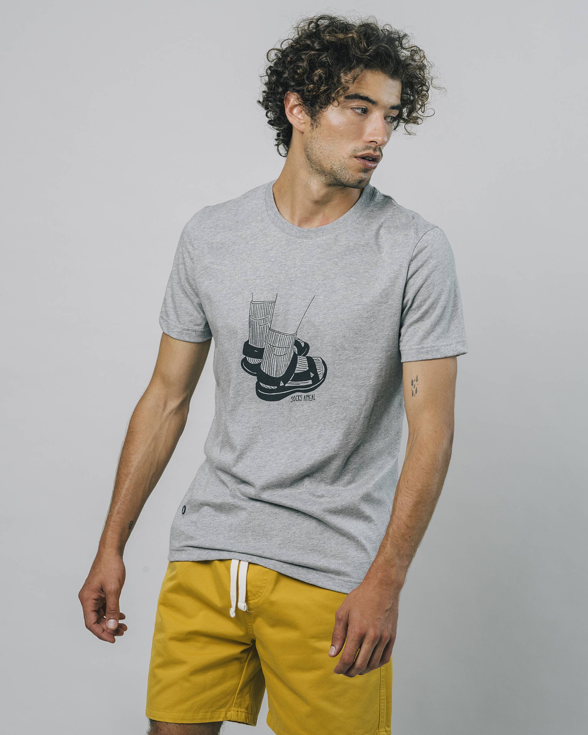 Graues T-Shirt Socks Appeal aus 100% Bio-Baumwolle von Brava Fabrics
