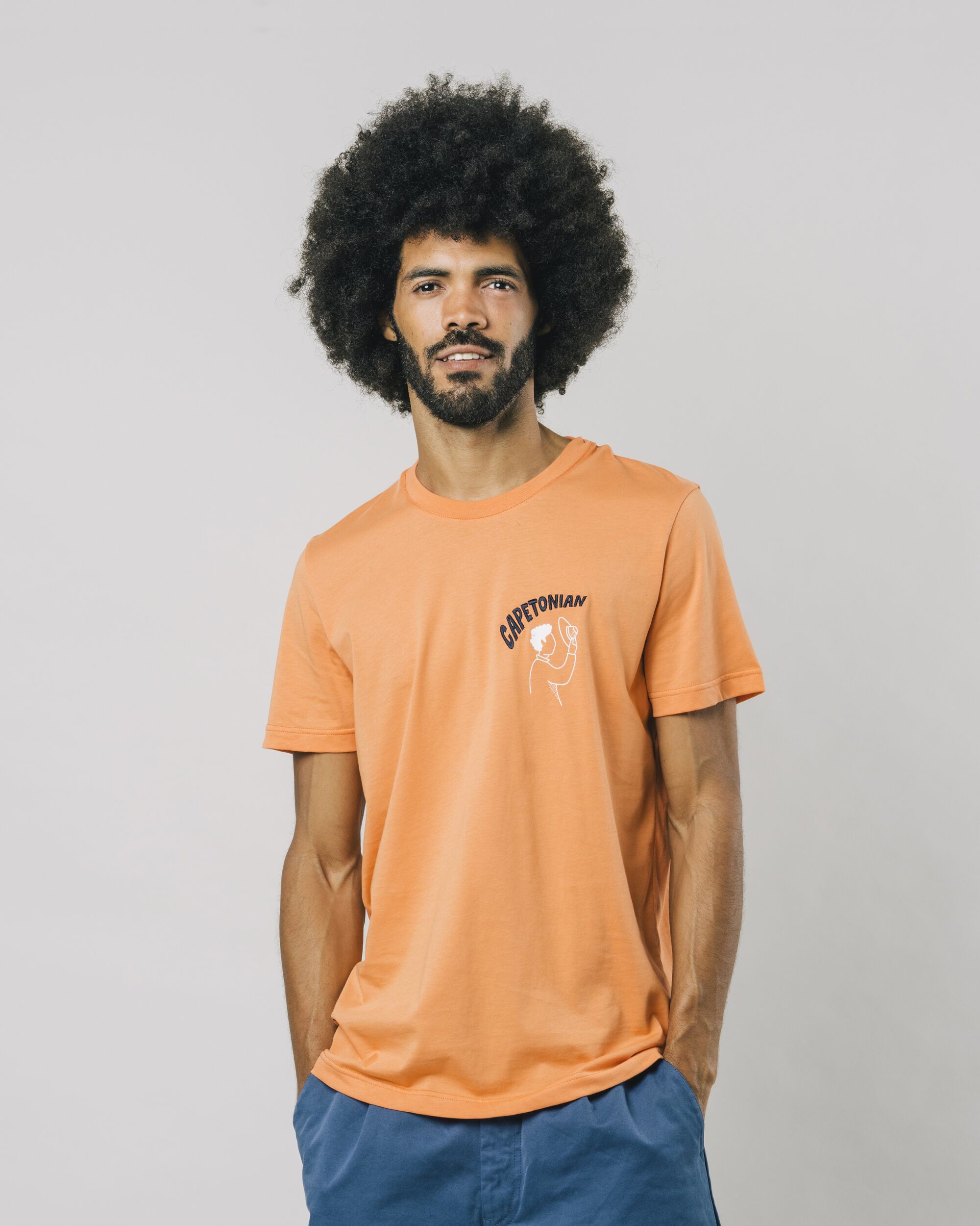 T-shirt "Capetonian" in orange made from 100% organic cotton from Brava Fabrics