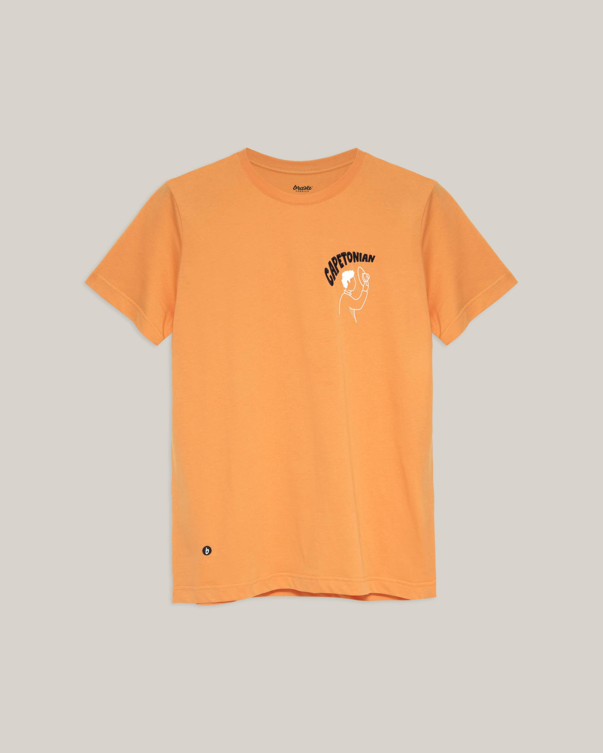 T-shirt "Capetonian" en orange en coton 100% biologique de Brava Fabrics