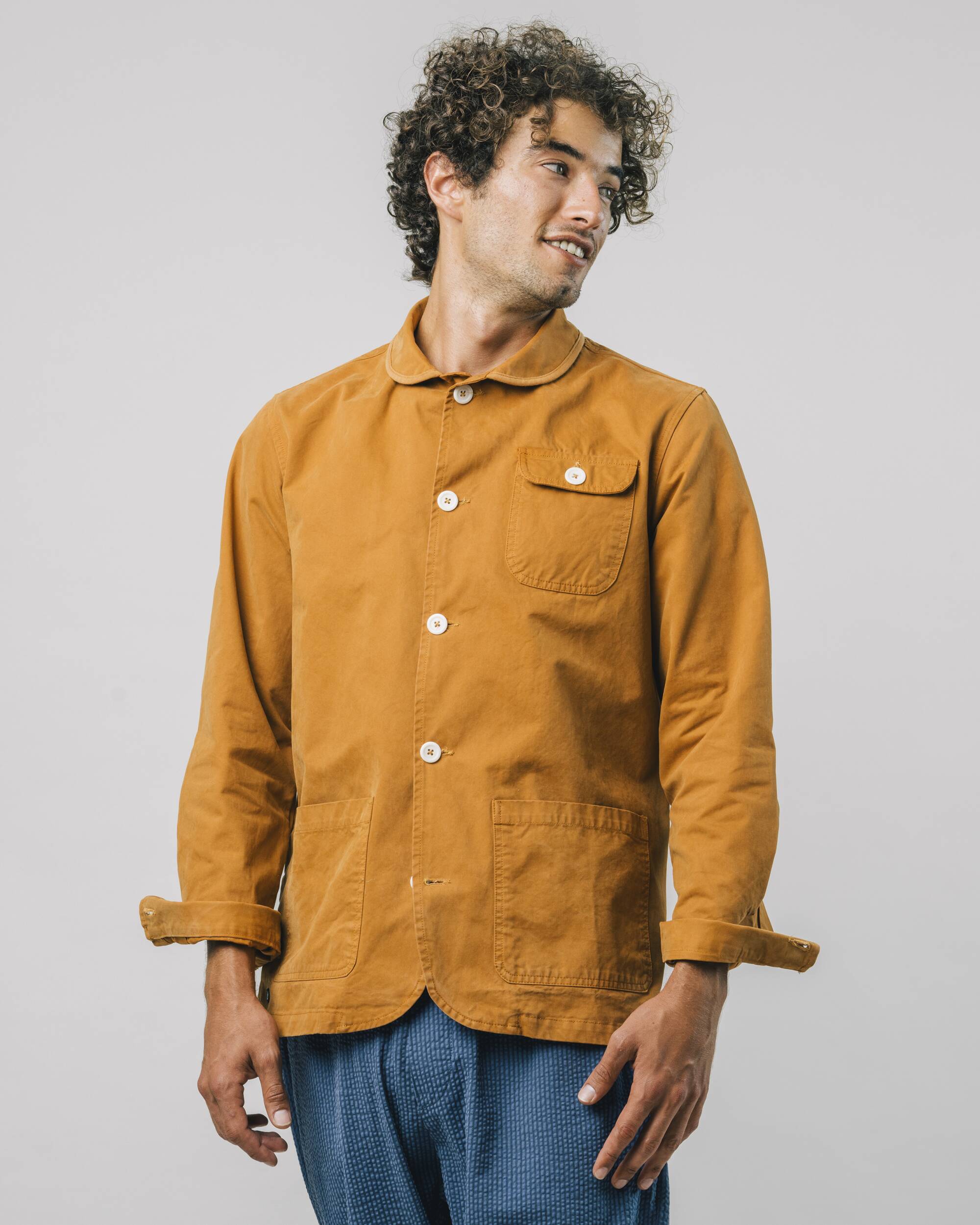 Workwear - Style Jacke Inka Gold aus 100% Bio - Baumwolle von Brava Fabrics