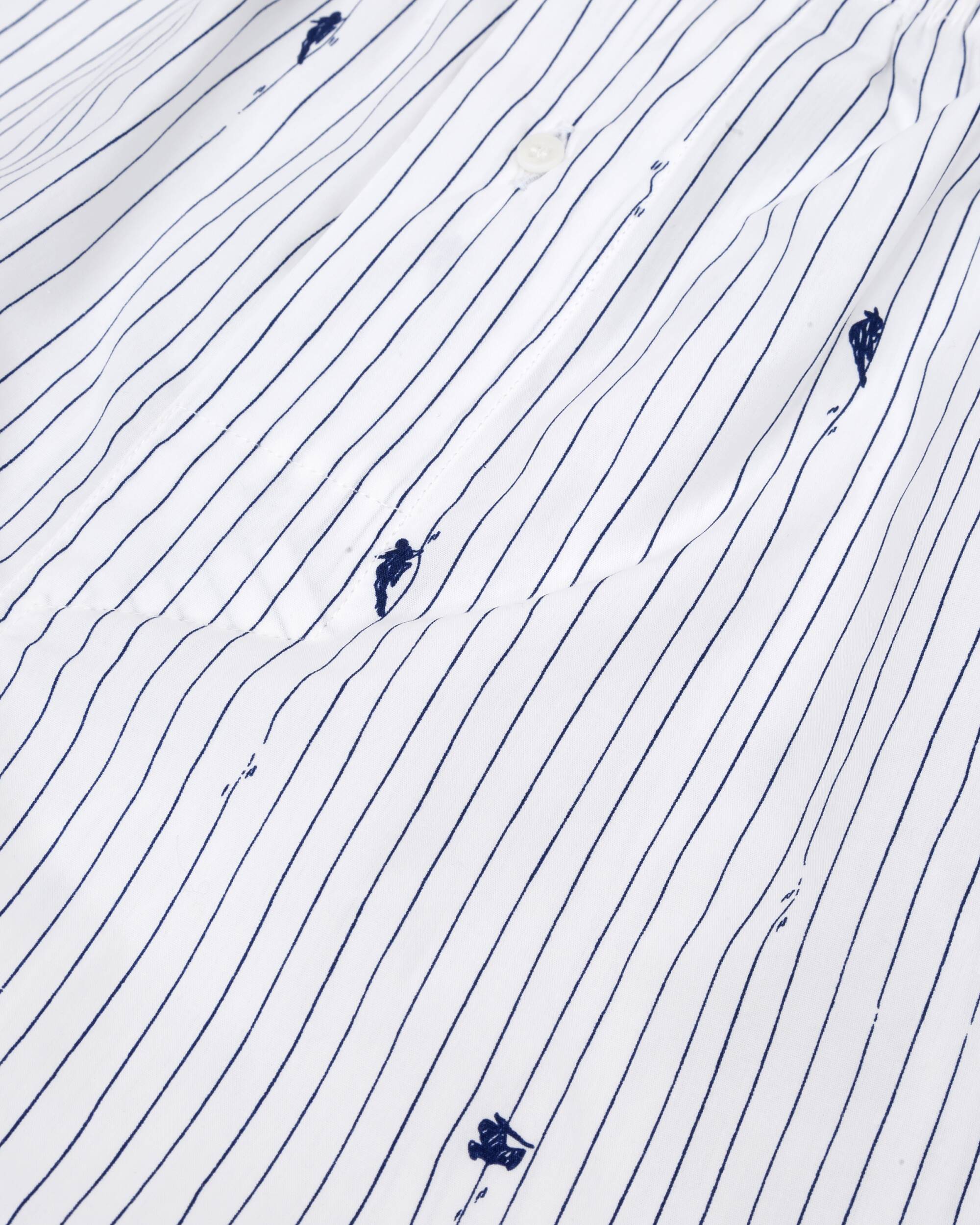 White, printed Ninja boxer shorts made from 100% organic cotton from Brava Fabrics