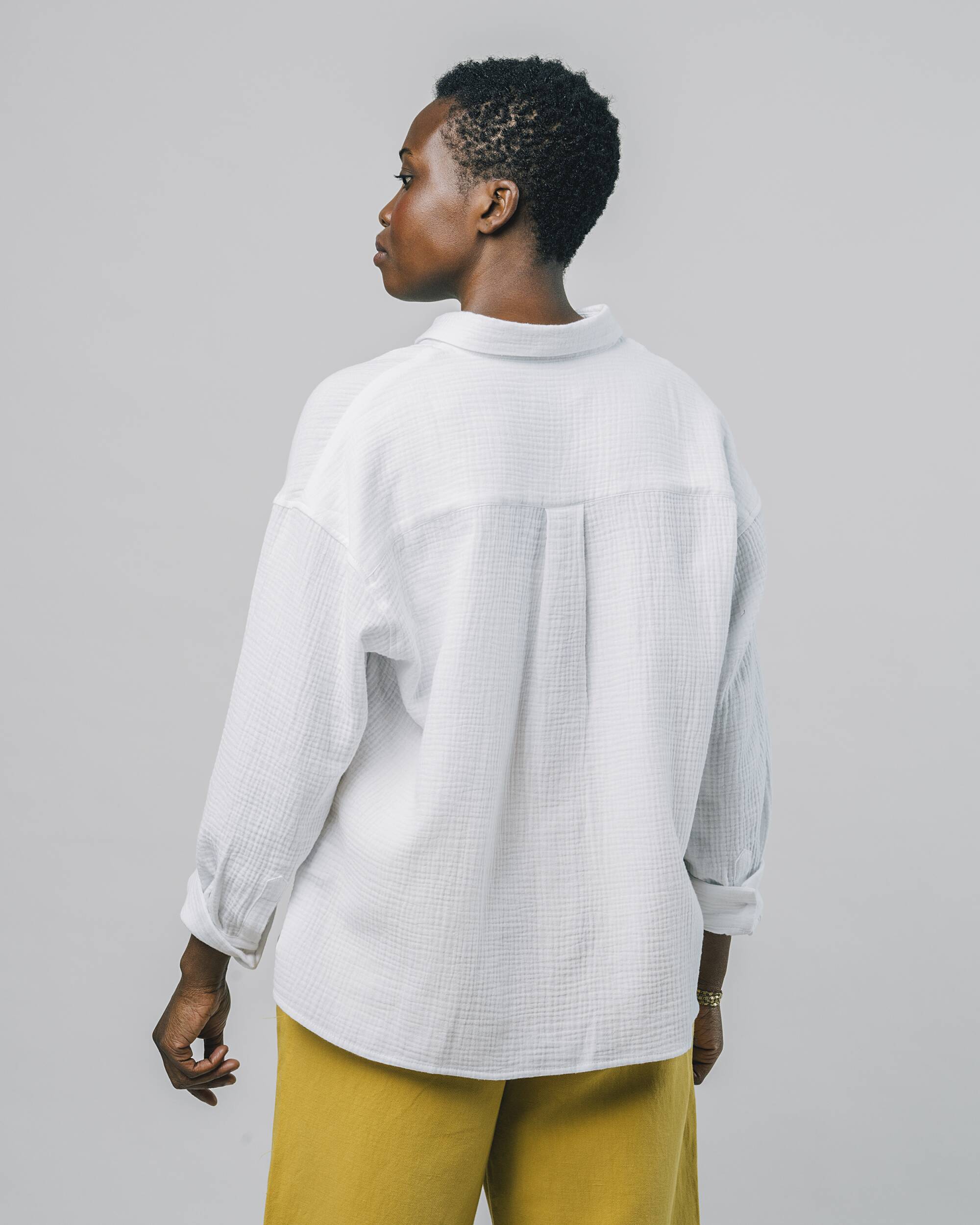 Weisse, langärmlige Bluse Pure White aus 100% Bio-Baumwolle von Brava Fabrics