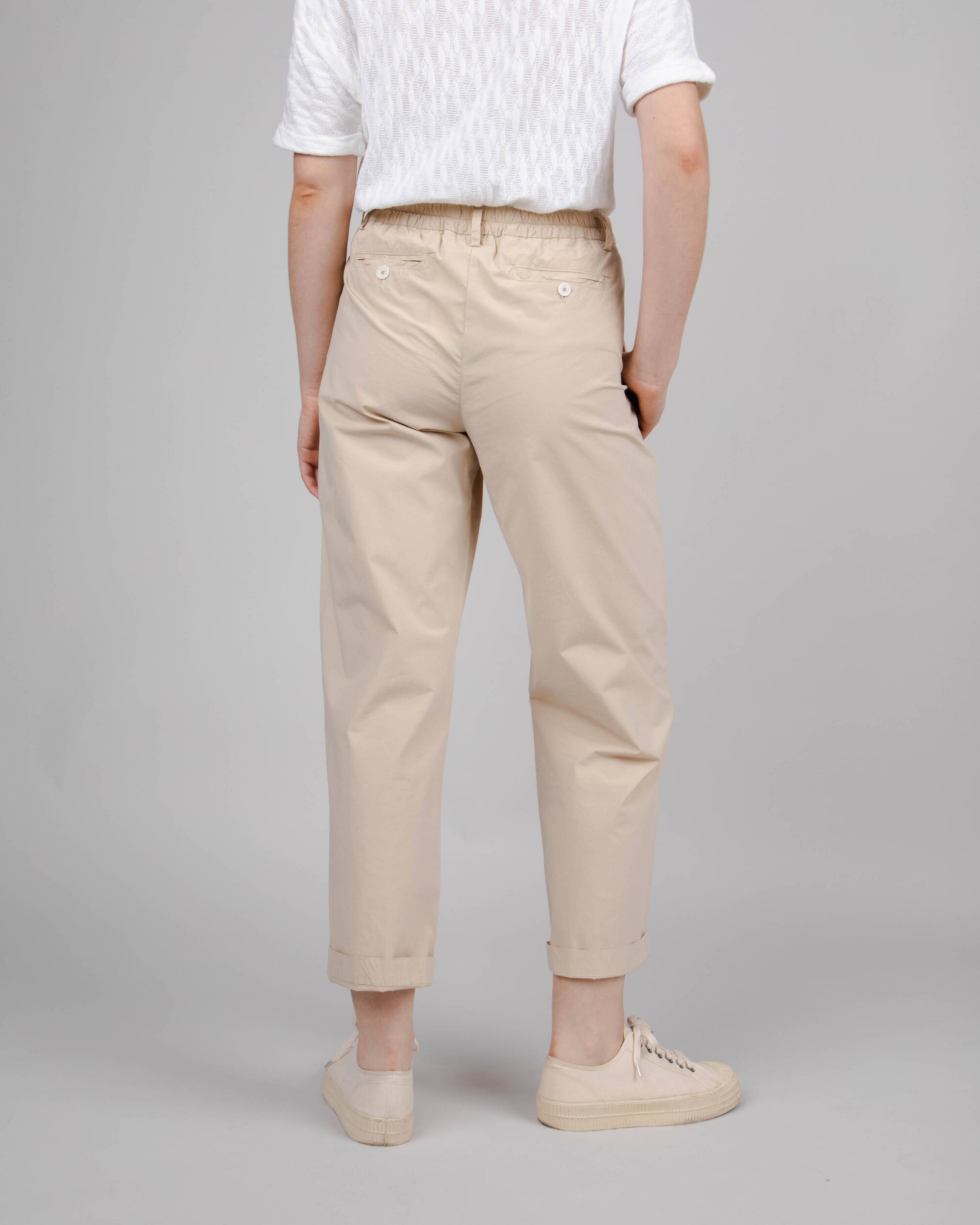 Pantalon chino beige élastique en coton biologique de Brava Fabrics