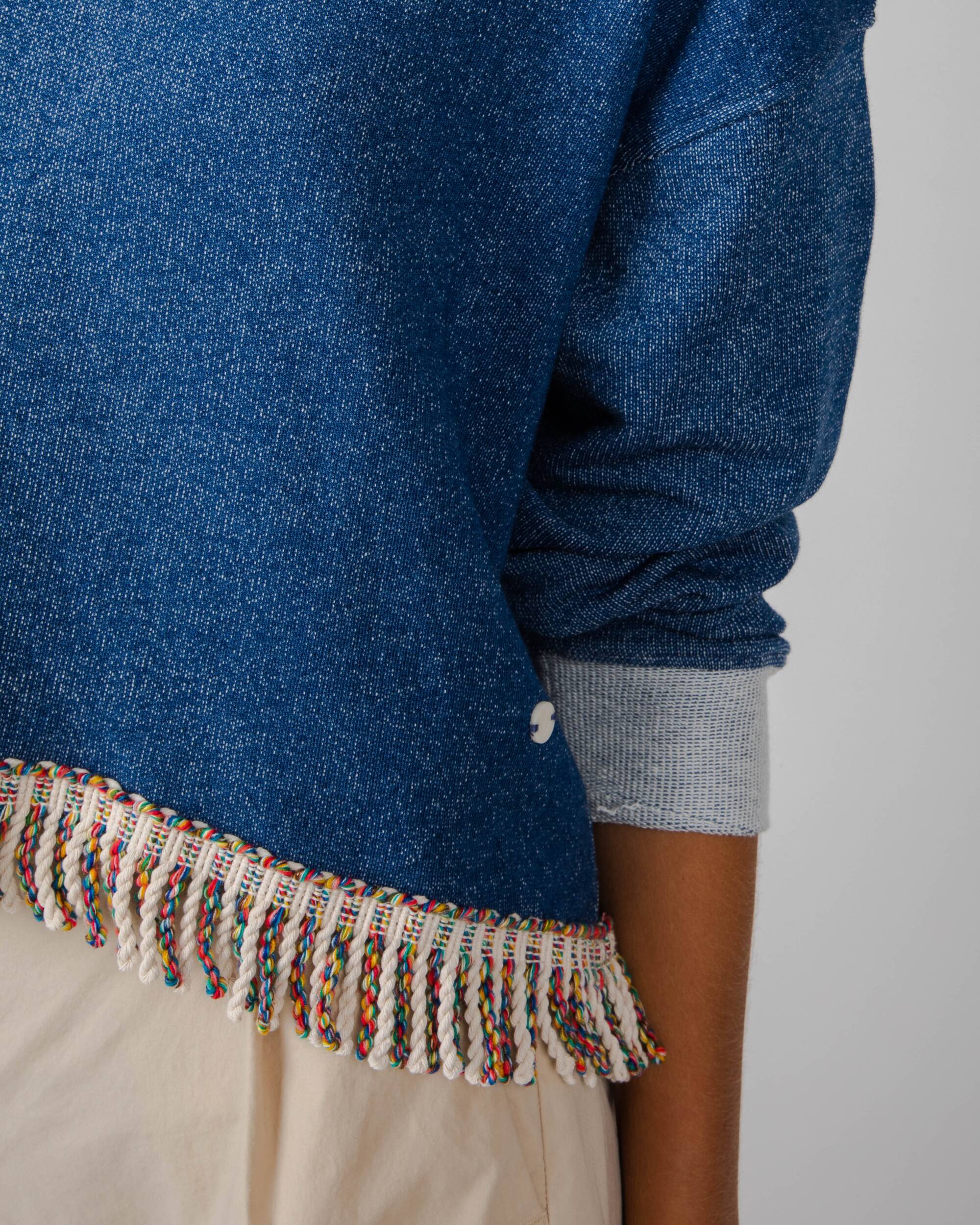 Blue cotton sweater from Brava Fabrics