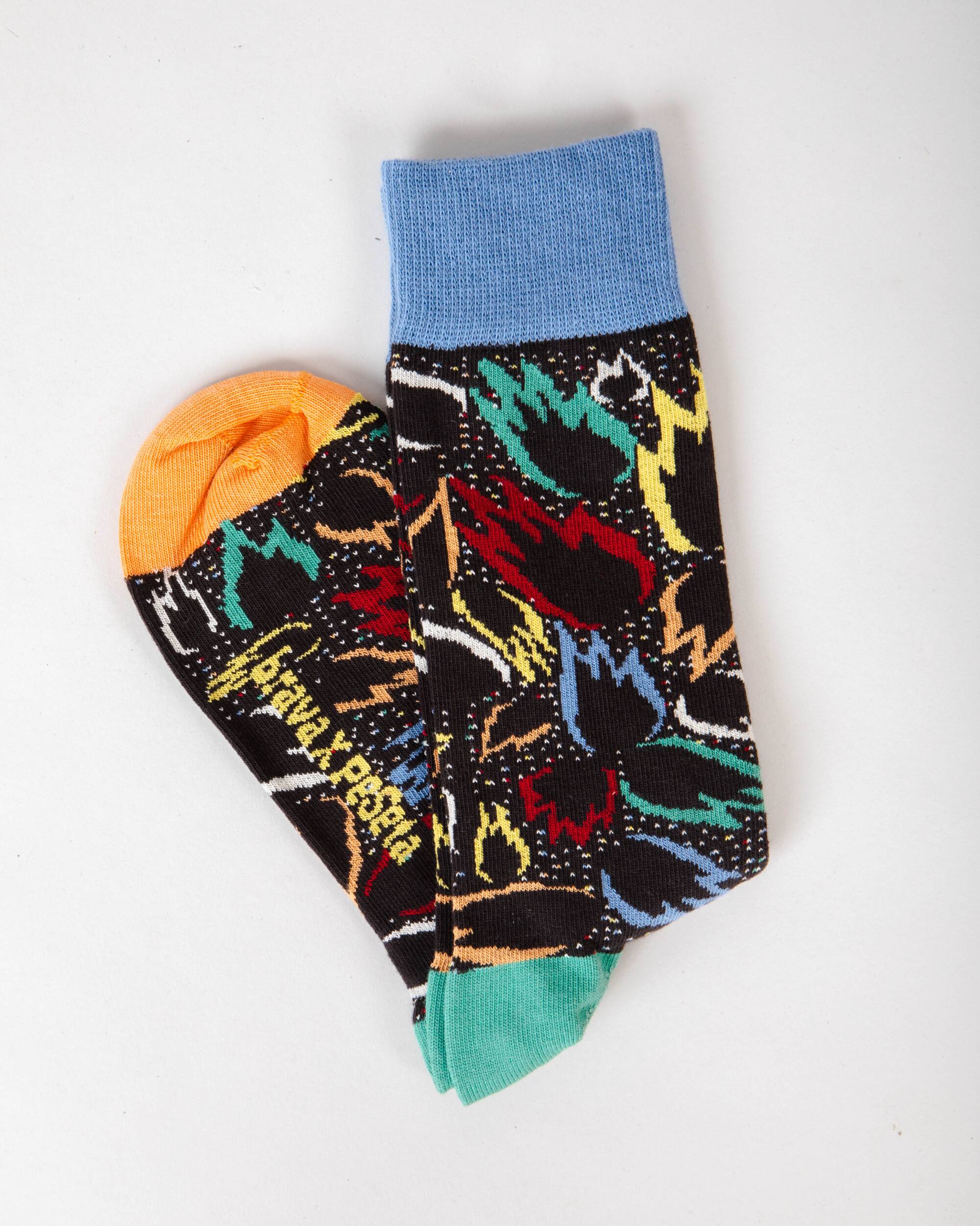 Bunte, lange Socken Peseta Flames aus Bio-Baumwolle von Brava Fabrics