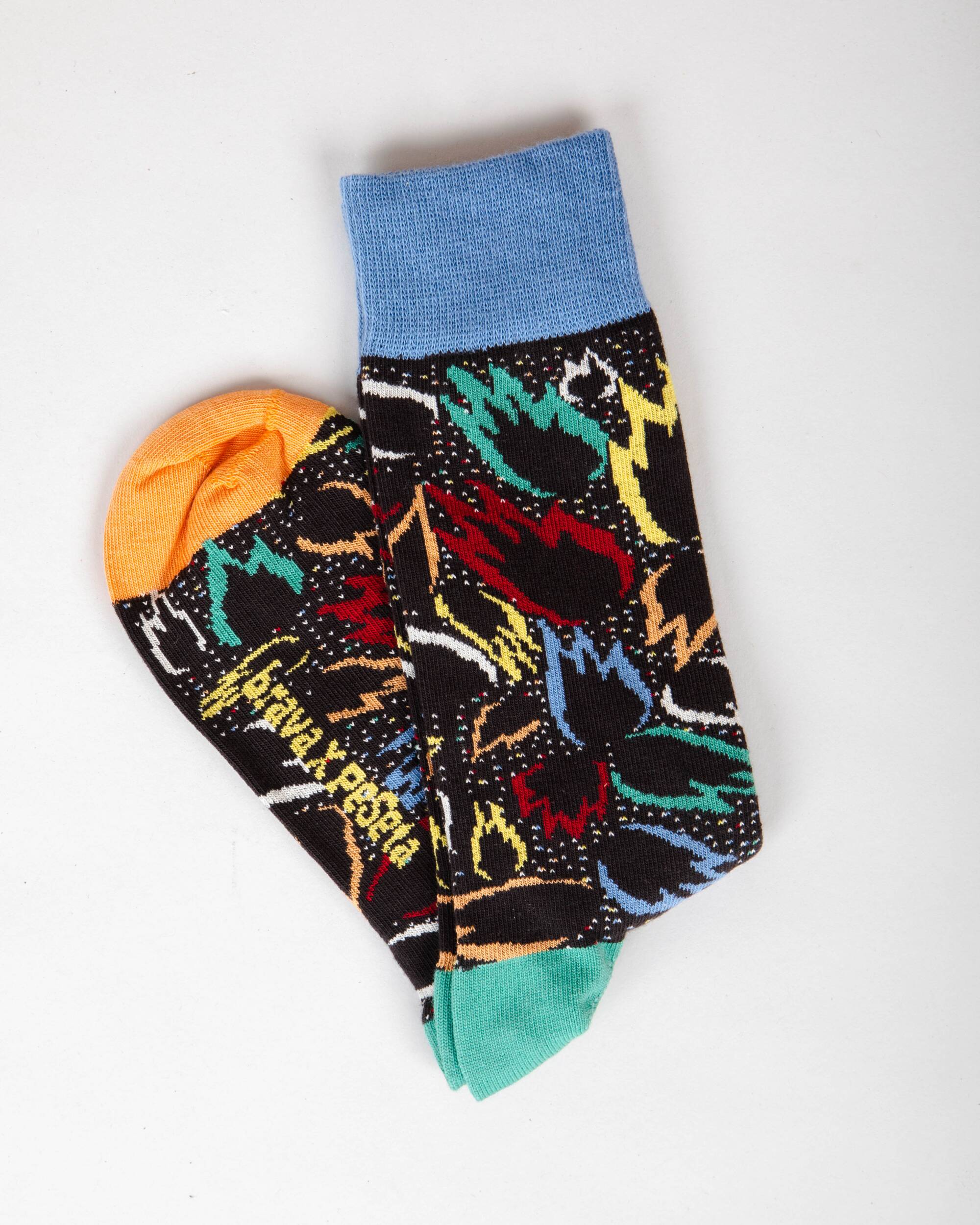 Bunte, lange Socken Peseta Flames aus Bio-Baumwolle von Brava Fabrics