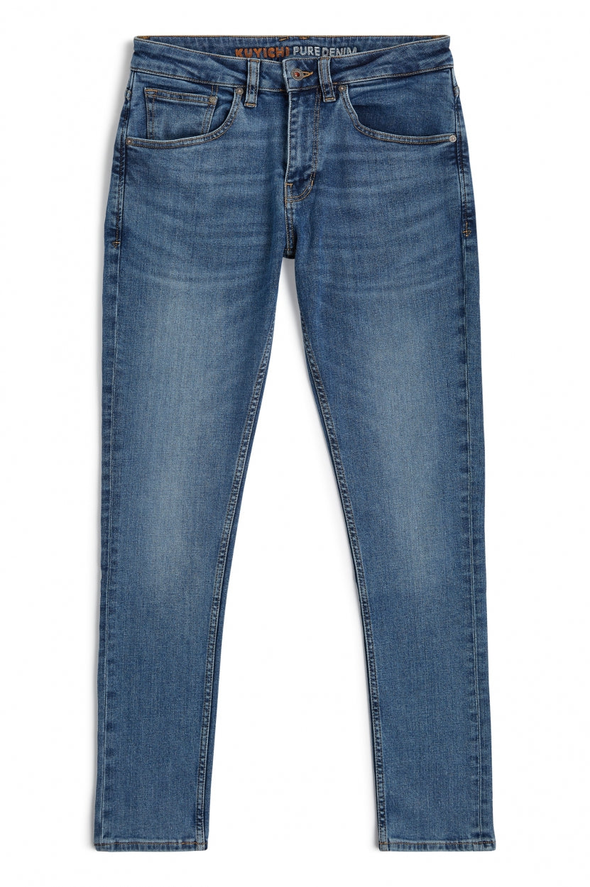 Kale Skinny Icon jeans in blue made from organic cotton by Kuyichi