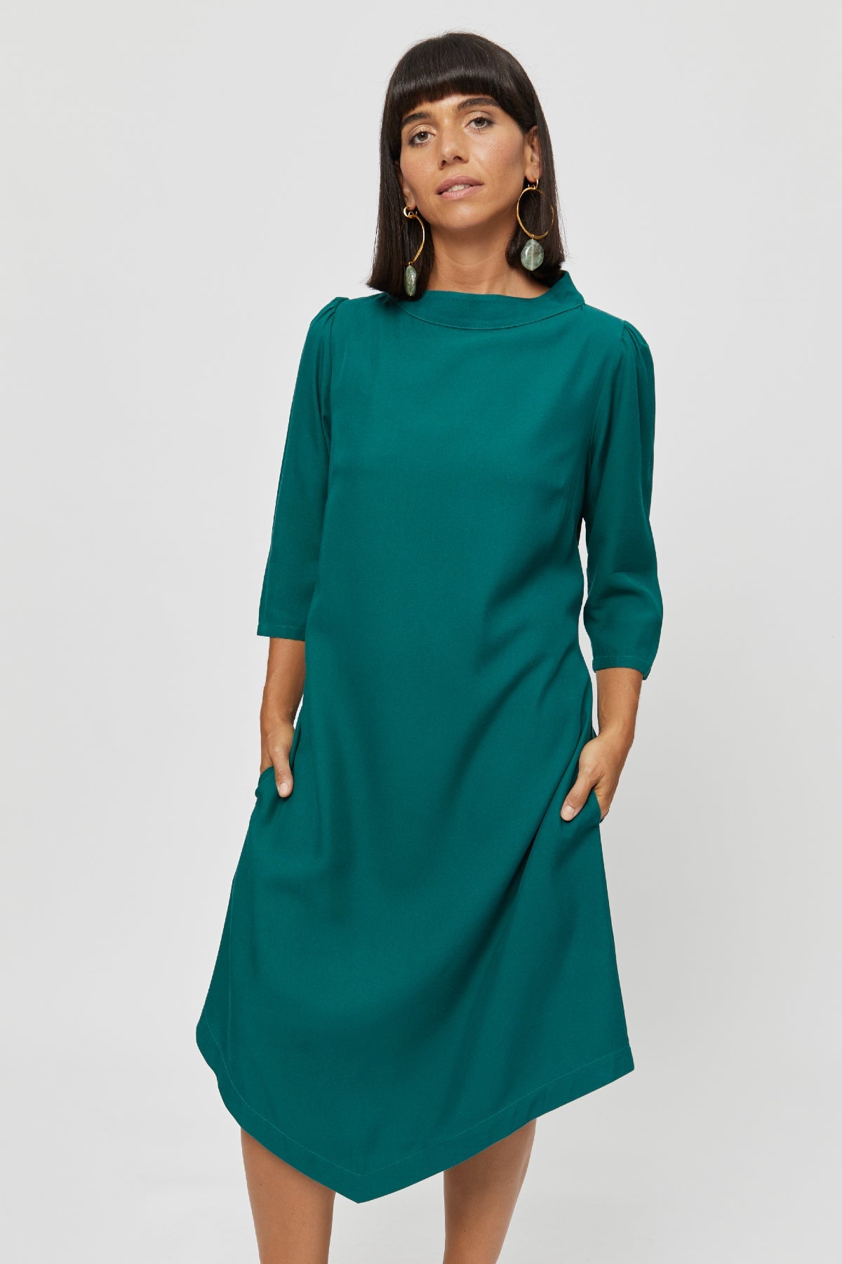 Green dress Suzi made of 100% viscose by Ayani