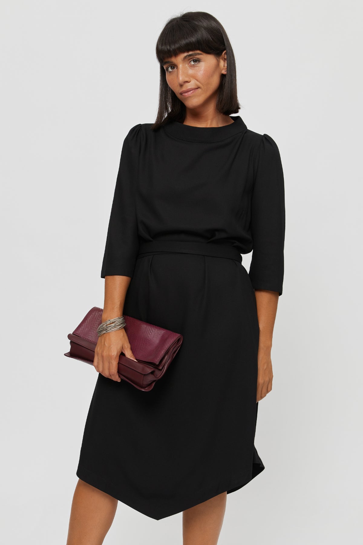 Schwarzes Kleid Suzi aus 100% Viskose von Ayani