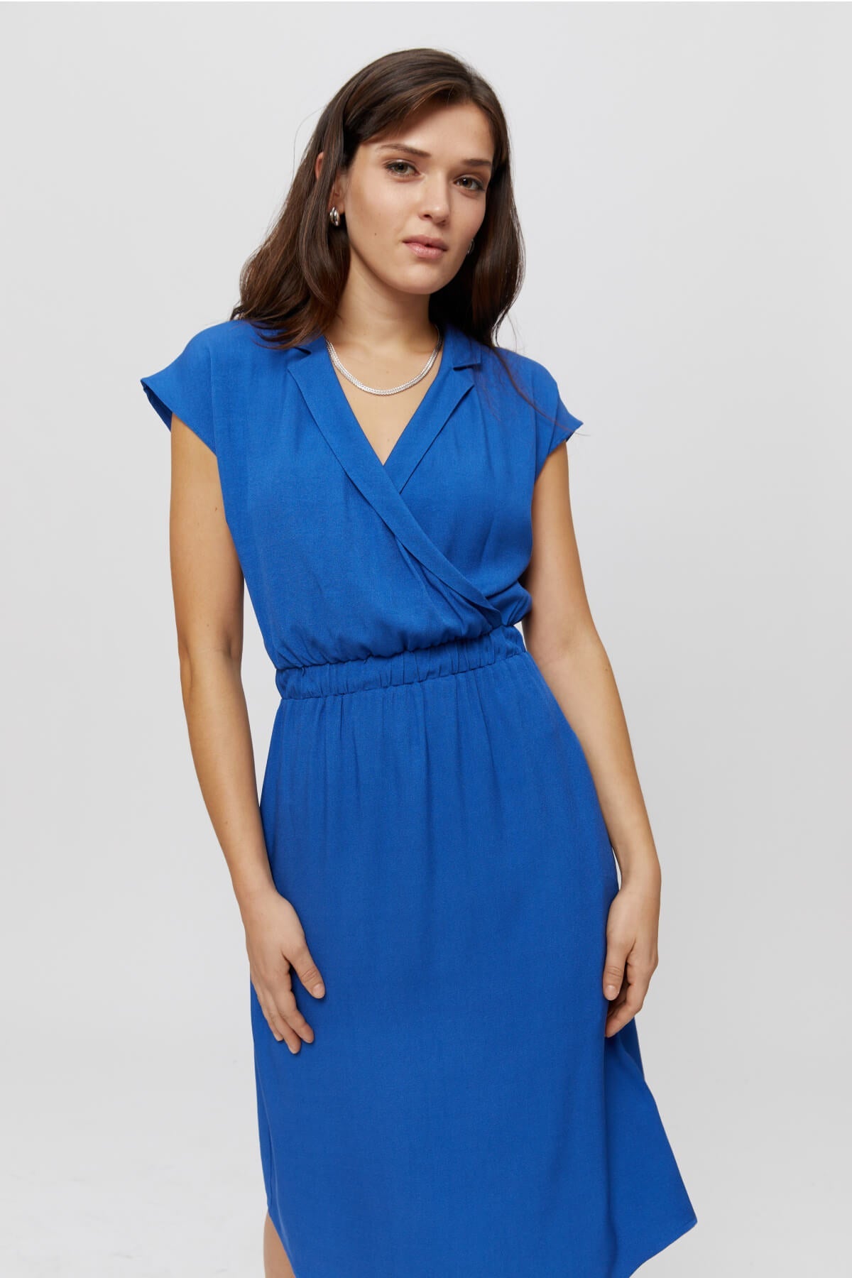 Blue viscose midi dress Lilit by Ayani