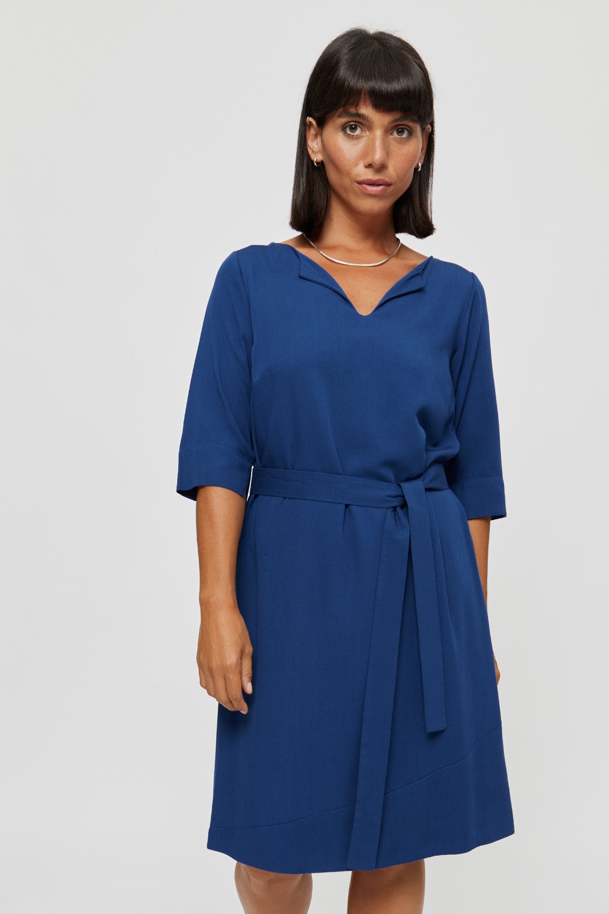 Blaues Kleid Catherine aus 100% Viskose von Ayani